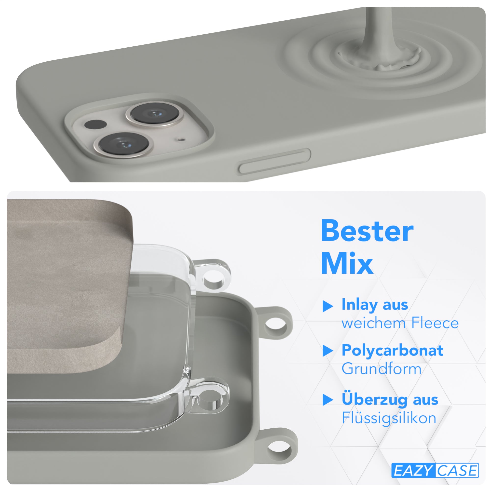 iPhone 13 Mini Silikonhülle + Uni Kordel