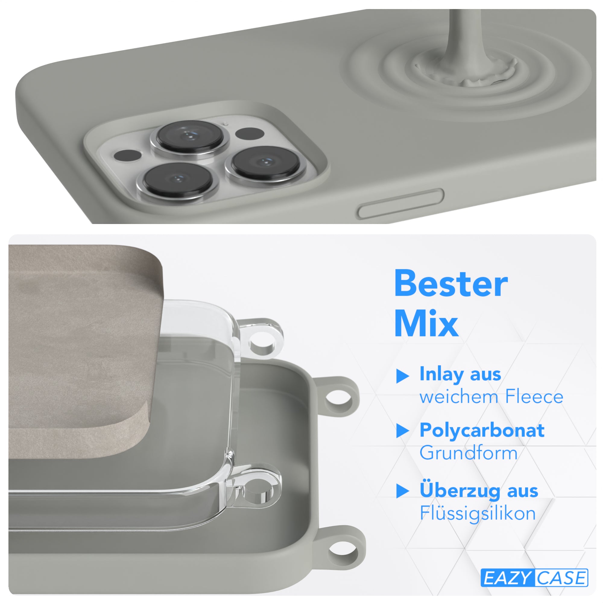 iPhone 13 Pro Max Silikonhülle + Uni Kordel