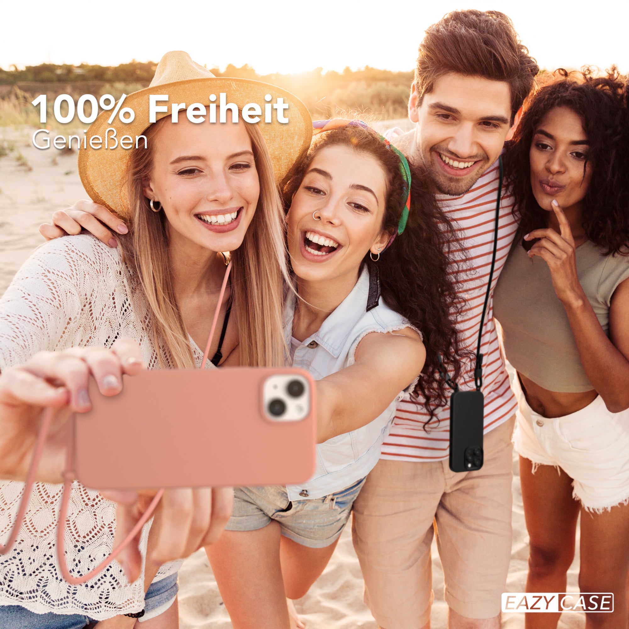 iPhone 14 Plus Silikonhülle + Uni Kordel