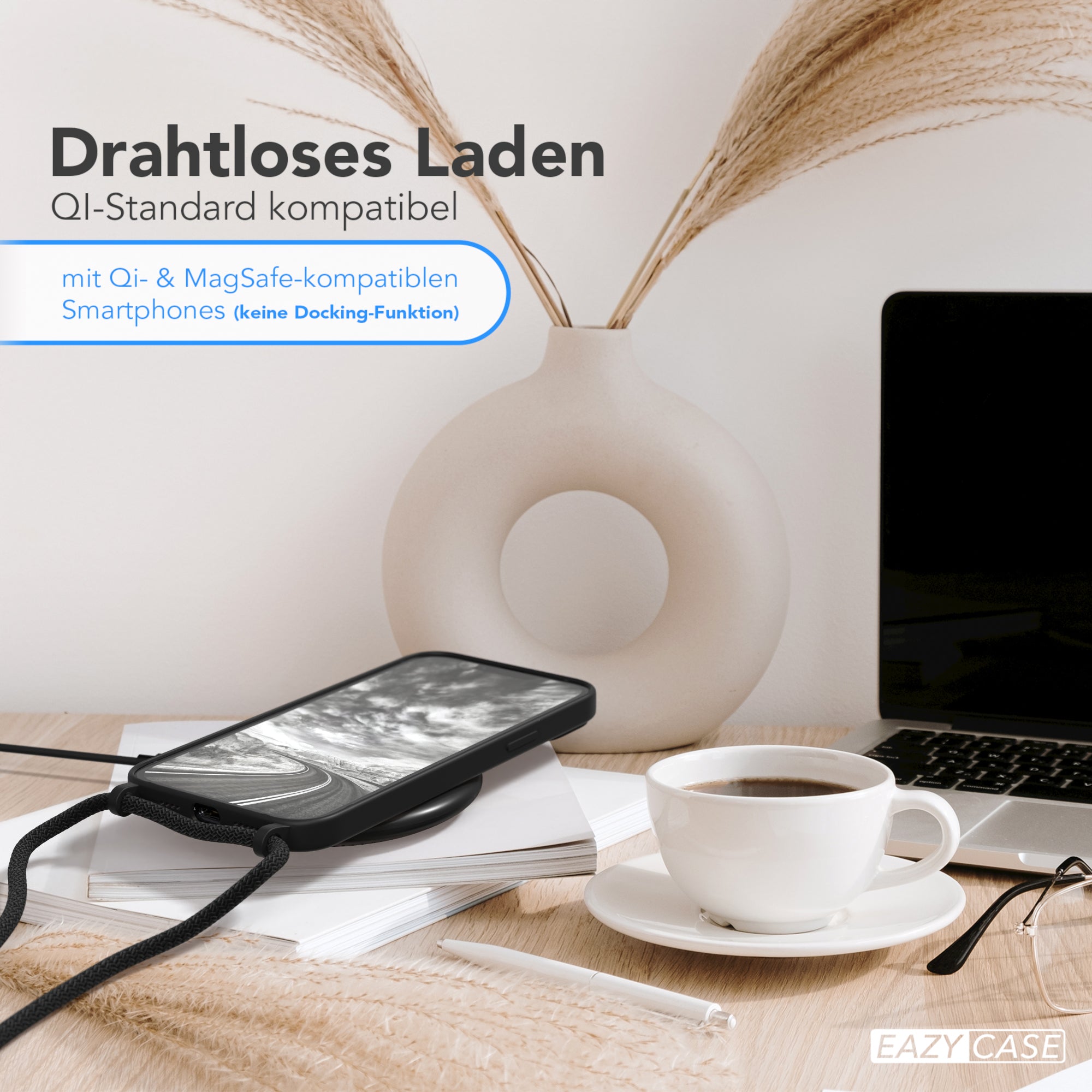 iPhone 14 Plus Silikonhülle + Uni Kordel