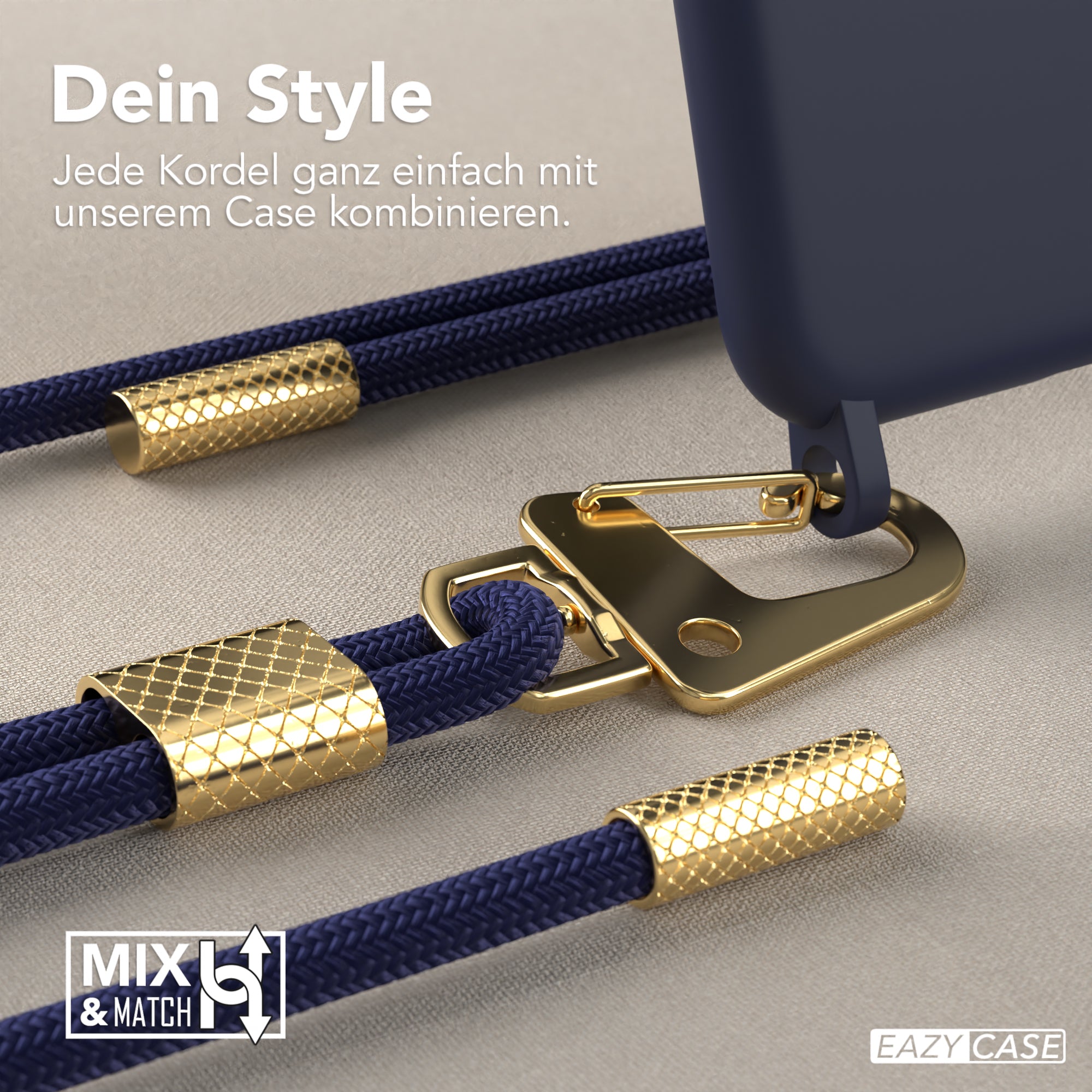 iPhone SE 2022 / 2020 / 8 / 7 Silikonhülle + Kordel mit Karabinern