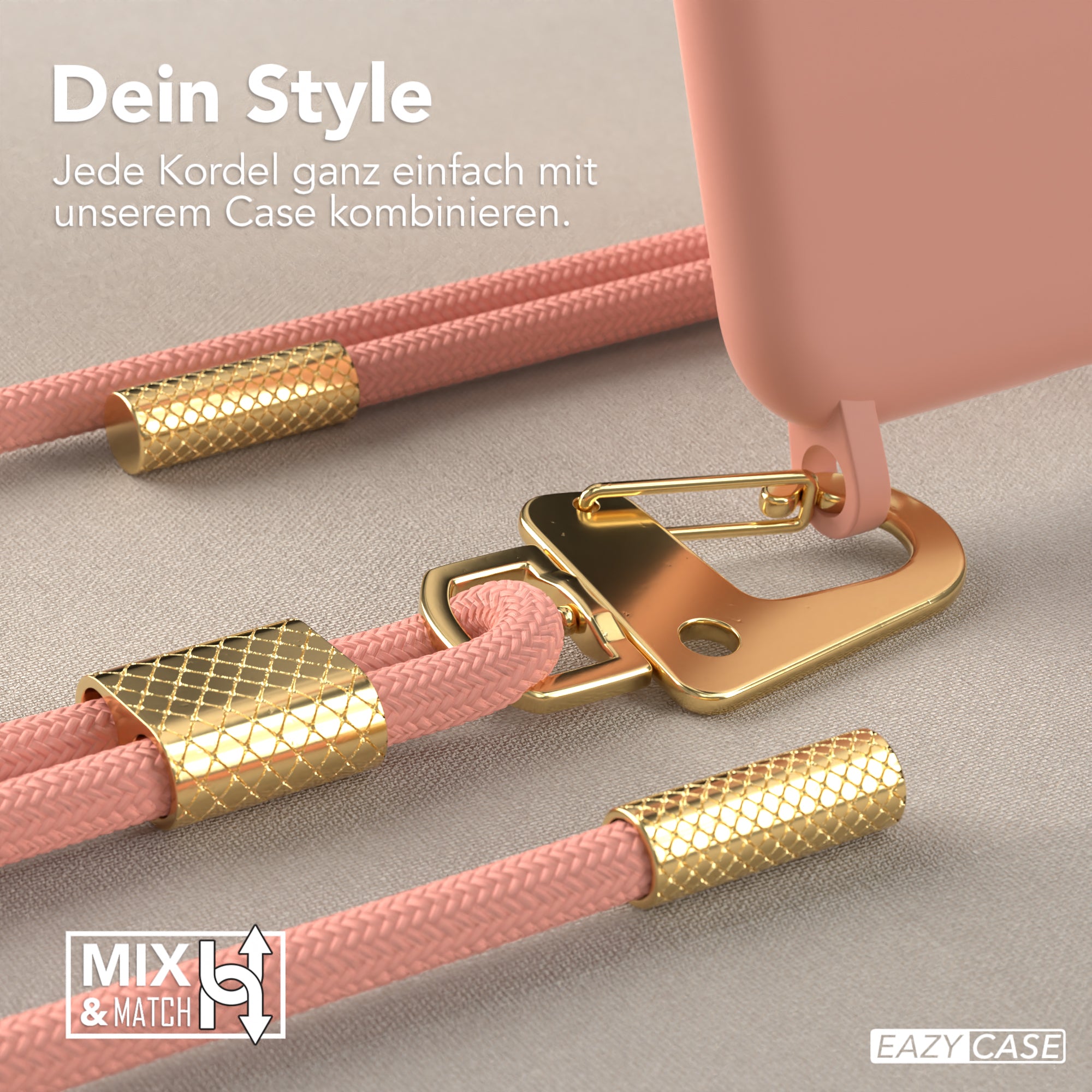 iPhone SE 2022 / 2020 / 8 / 7 Silikonhülle + Kordel mit Karabinern