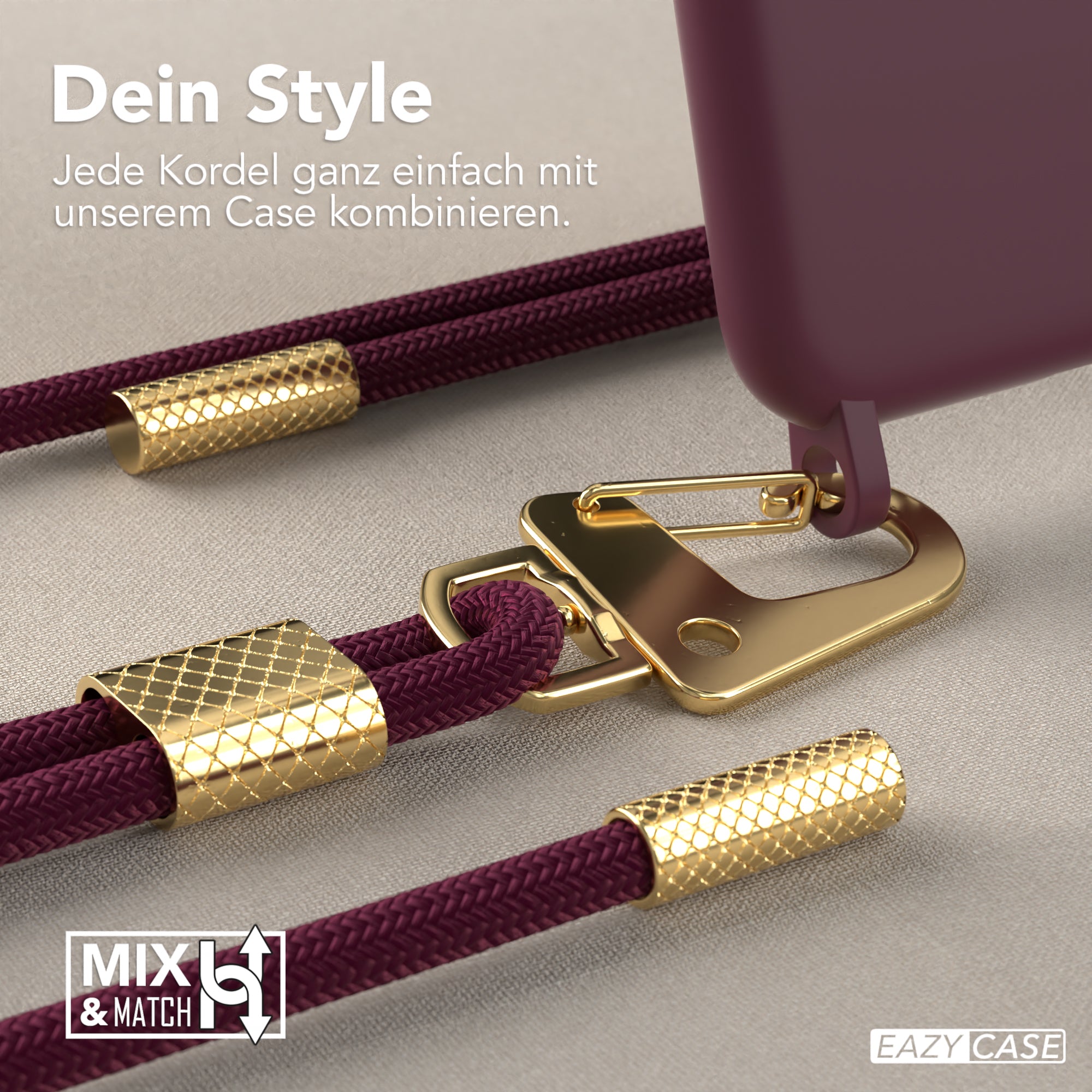 iPhone SE 2022 / 2020 / 8 / 7 Silikonhülle + Kordel mit Karabinern