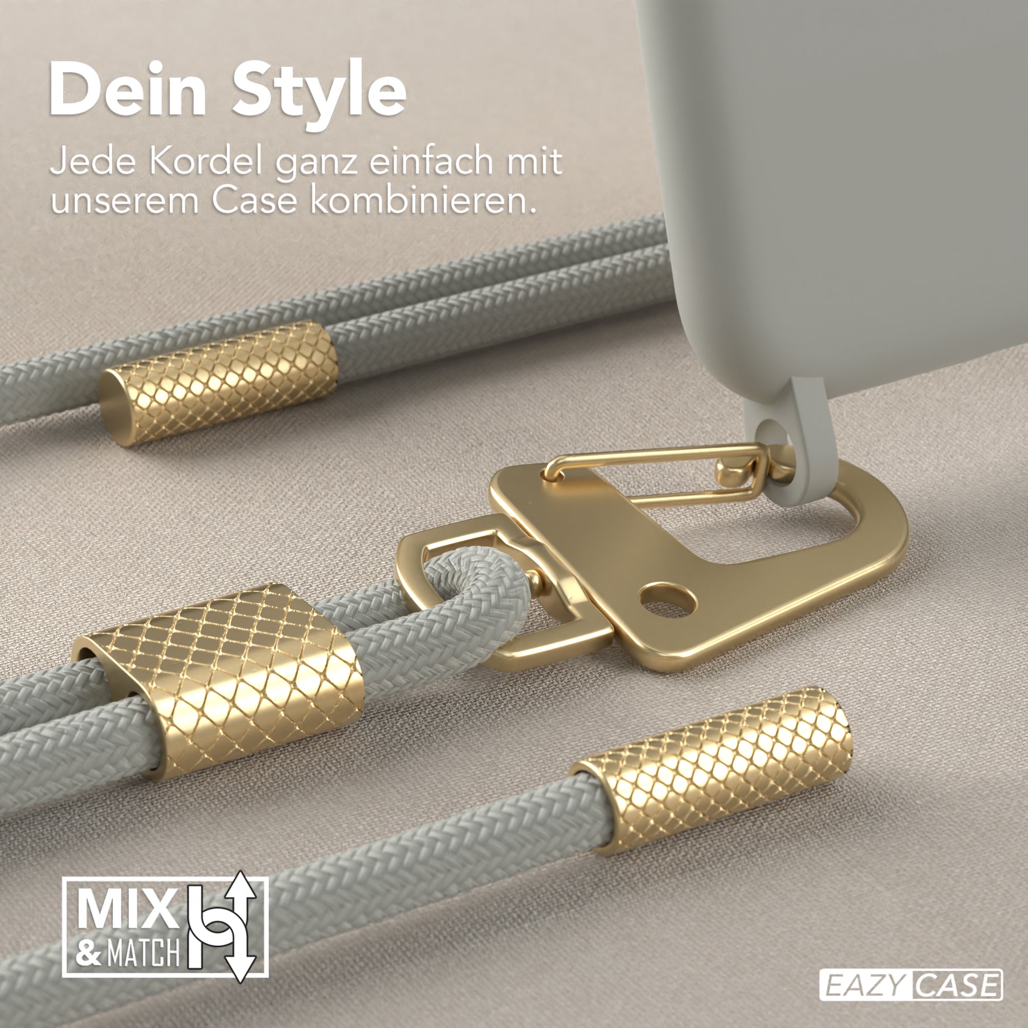 iPhone SE 2022 / 2020 / 8 / 7 Silikonhülle + Kordel mit Karabinern