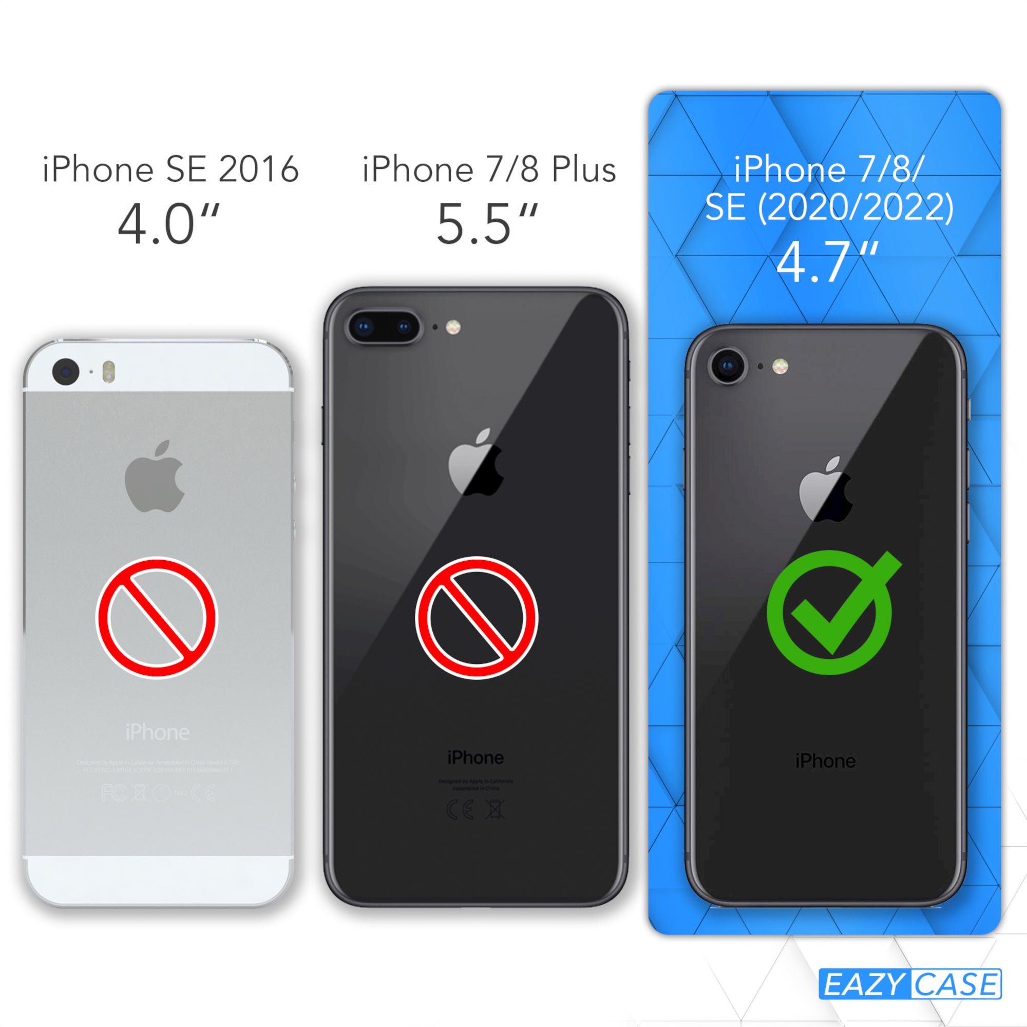 iPhone SE 2022 / 2020 / 8 / 7 Silikonhülle + Kordel mit Karabinern