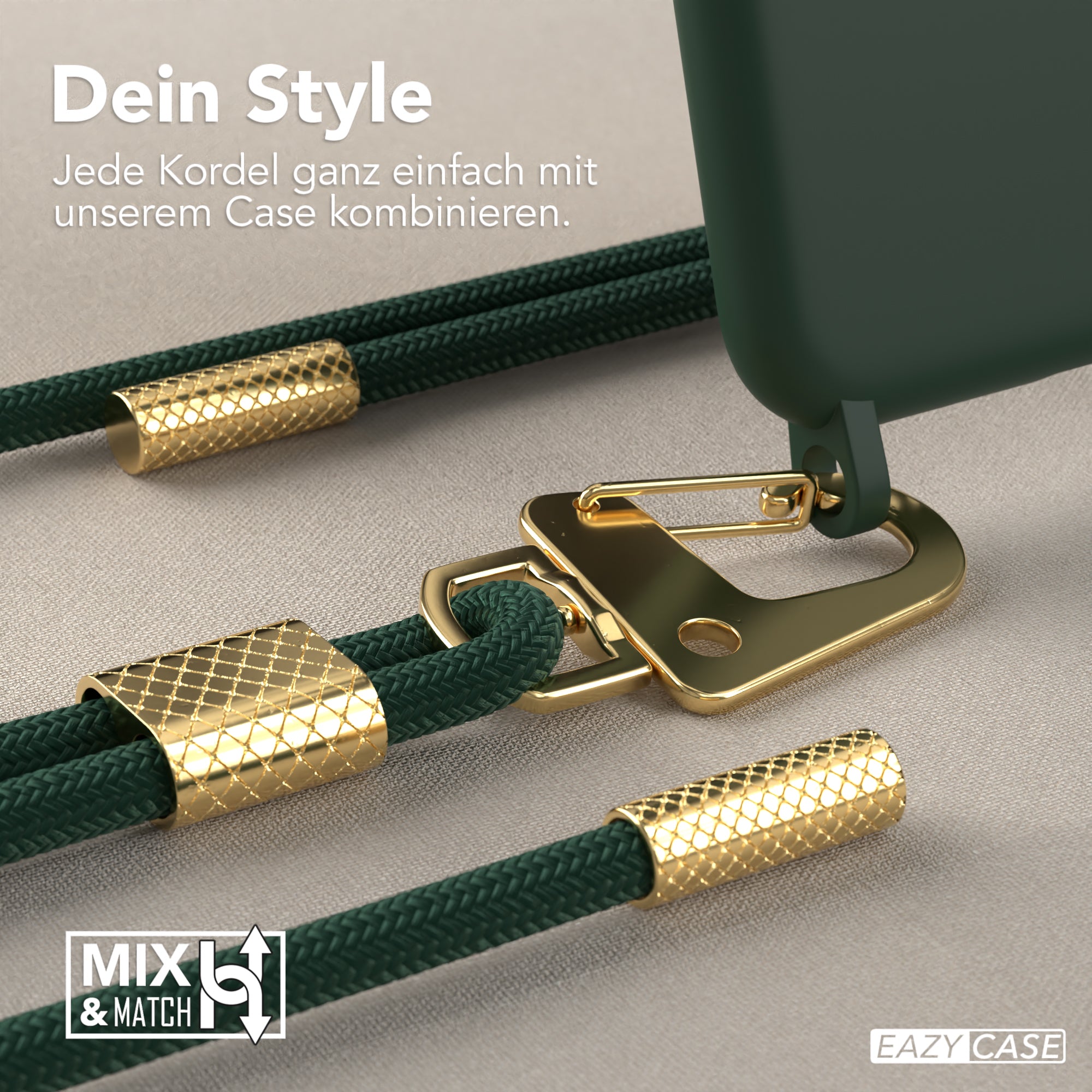 iPhone SE 2022 / 2020 / 8 / 7 Silikonhülle + Kordel mit Karabinern