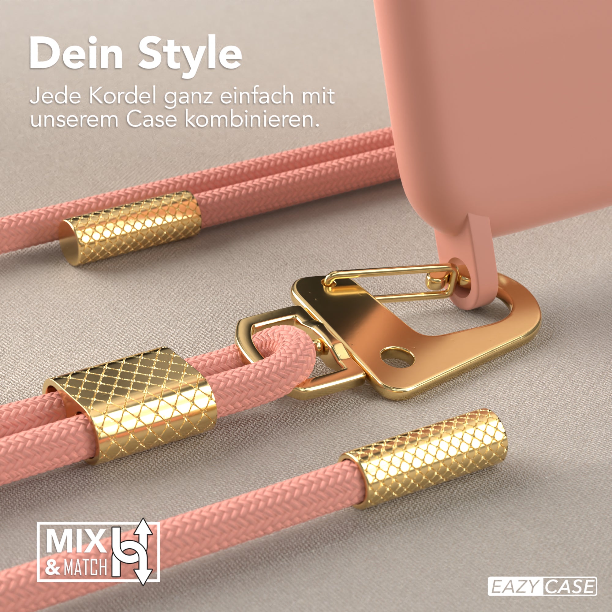 iPhone 11 Silikonhülle + Kordel mit Karabinern