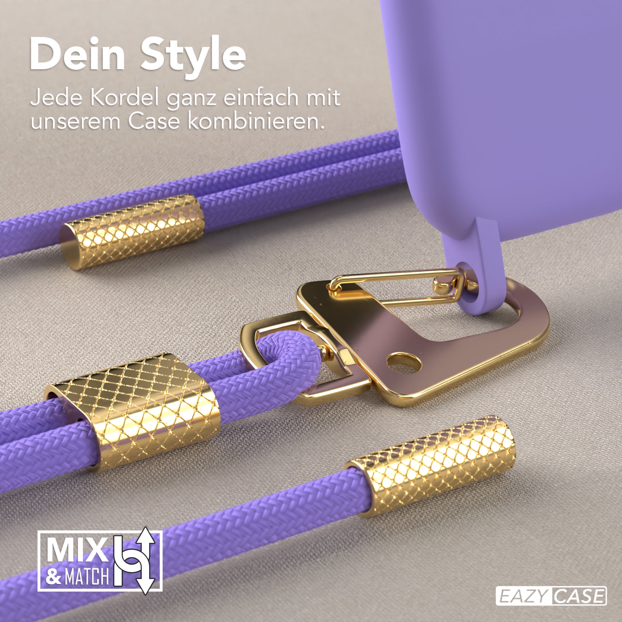 iPhone 11 Silikonhülle + Kordel mit Karabinern