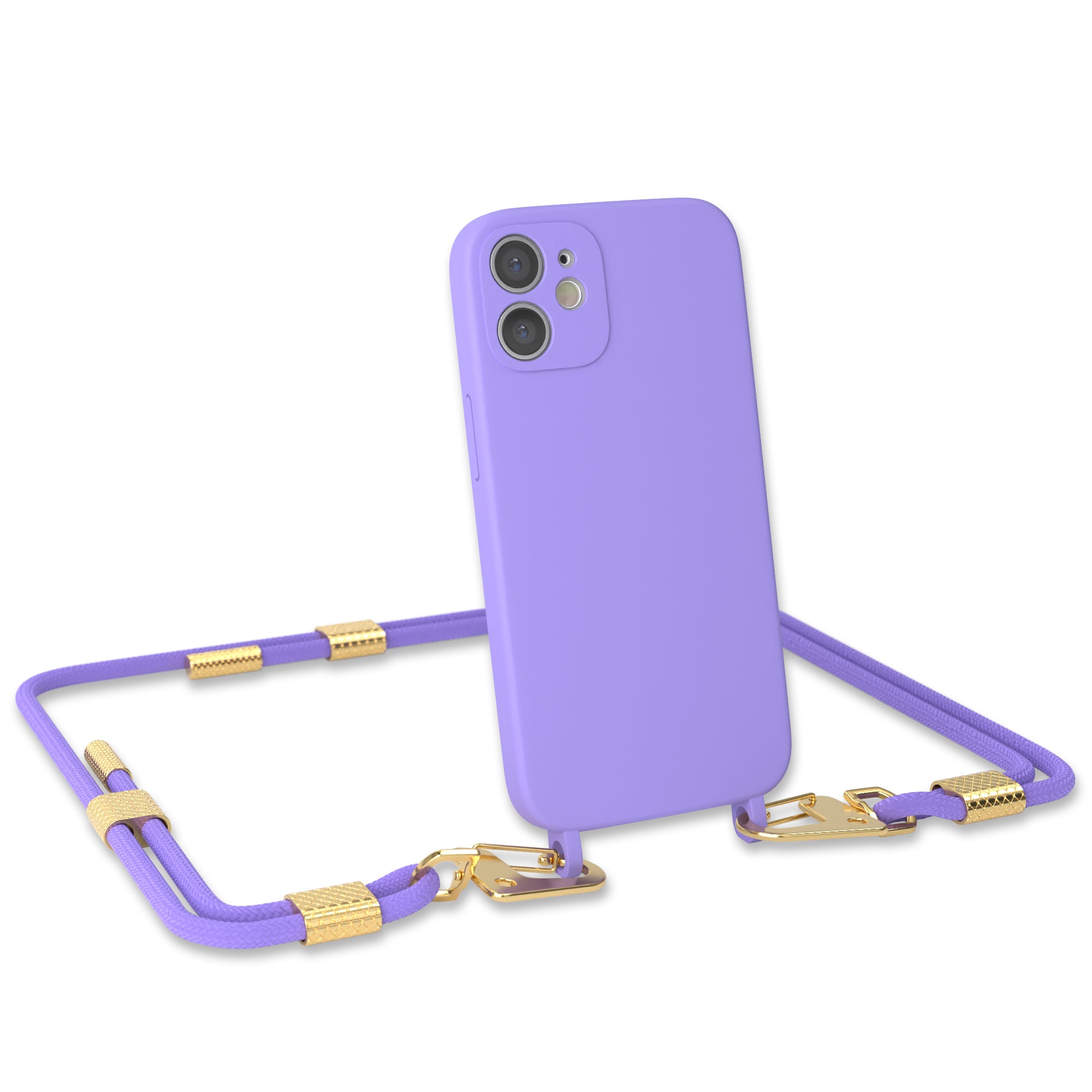 iPhone 12 Mini Silikonhülle + Kordel mit Karabinern