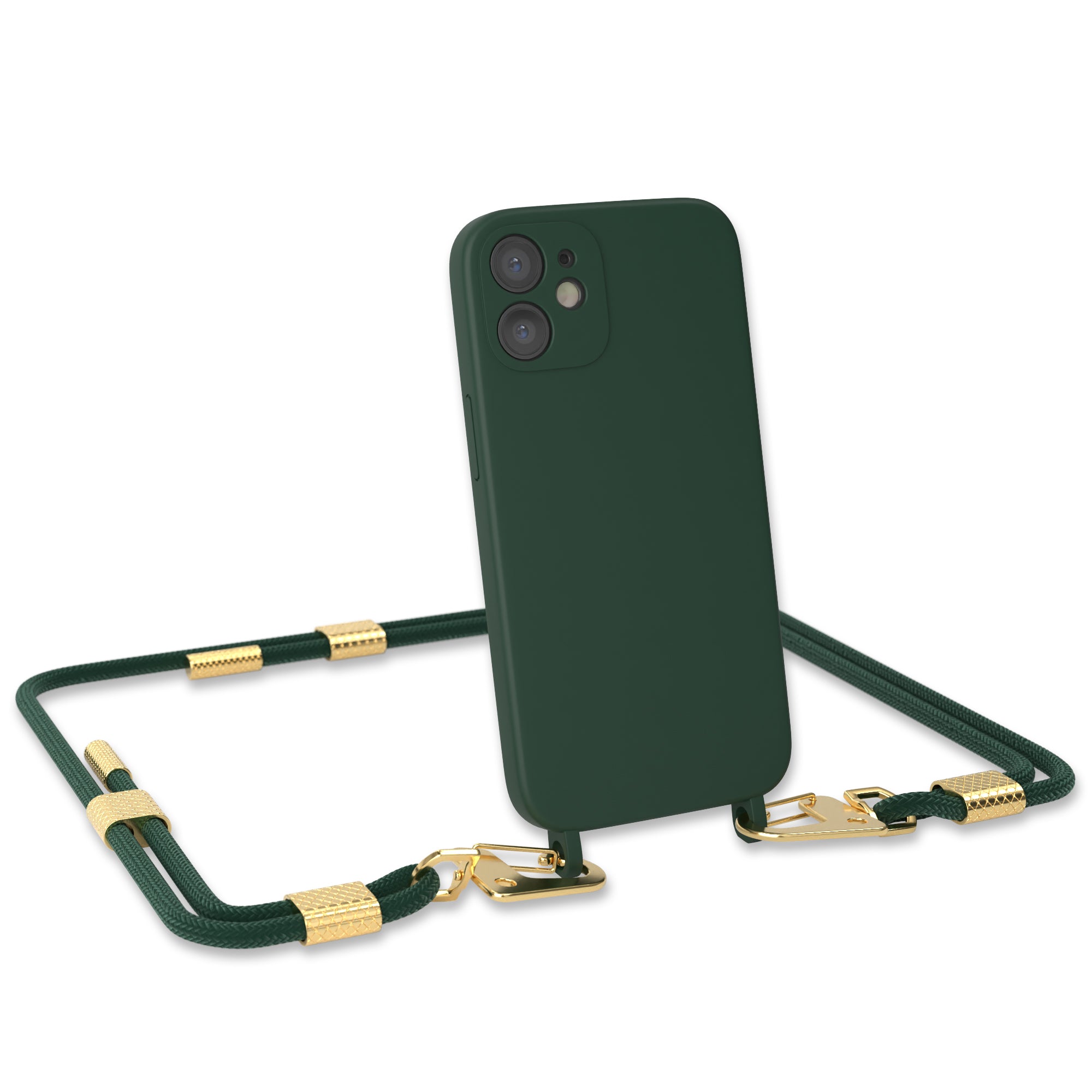 iPhone 12 Mini Silikonhülle + Kordel mit Karabinern