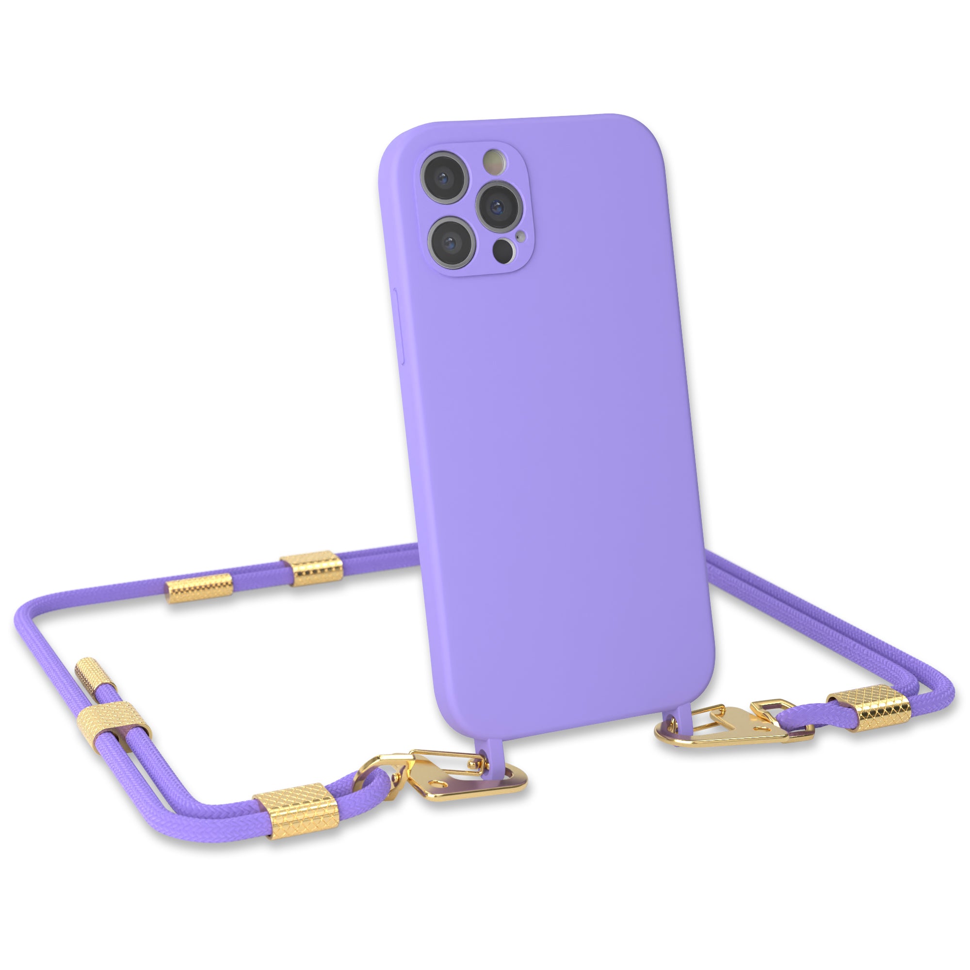iPhone 12 Pro Silikonhülle + Kordel mit Karabinern