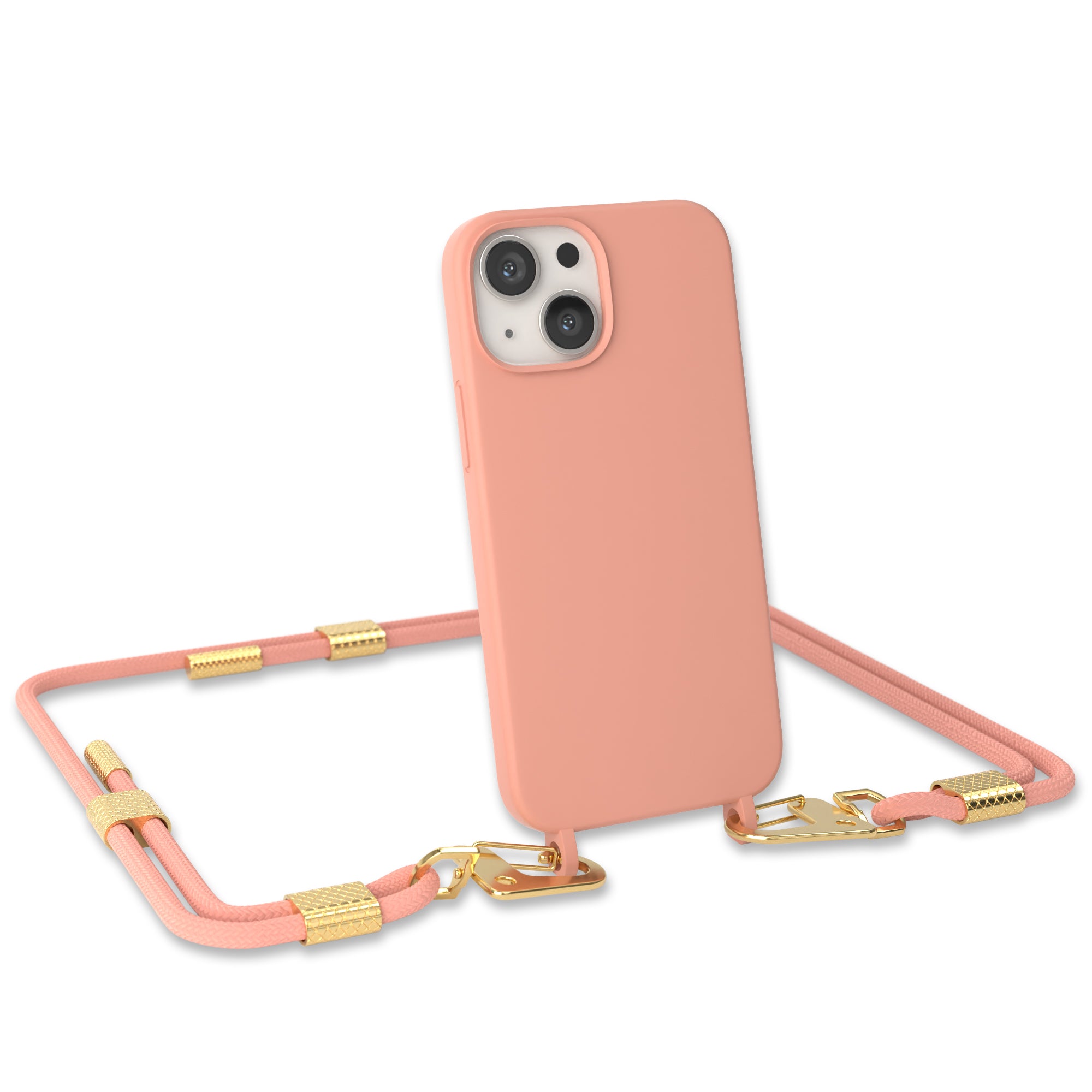 iPhone 13 Mini Silikonhülle + Kordel mit Karabinern