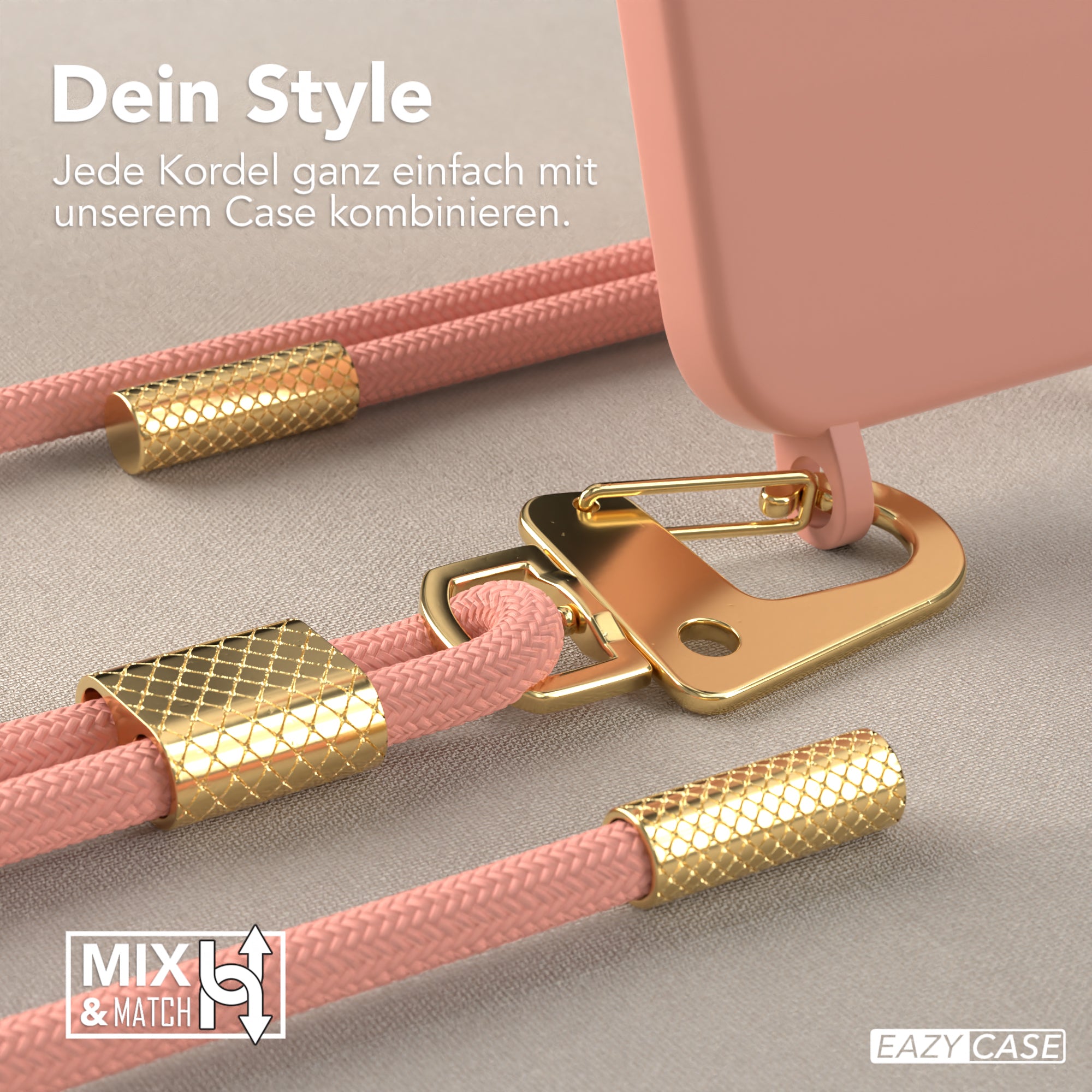 iPhone 13 Mini Silikonhülle + Kordel mit Karabinern