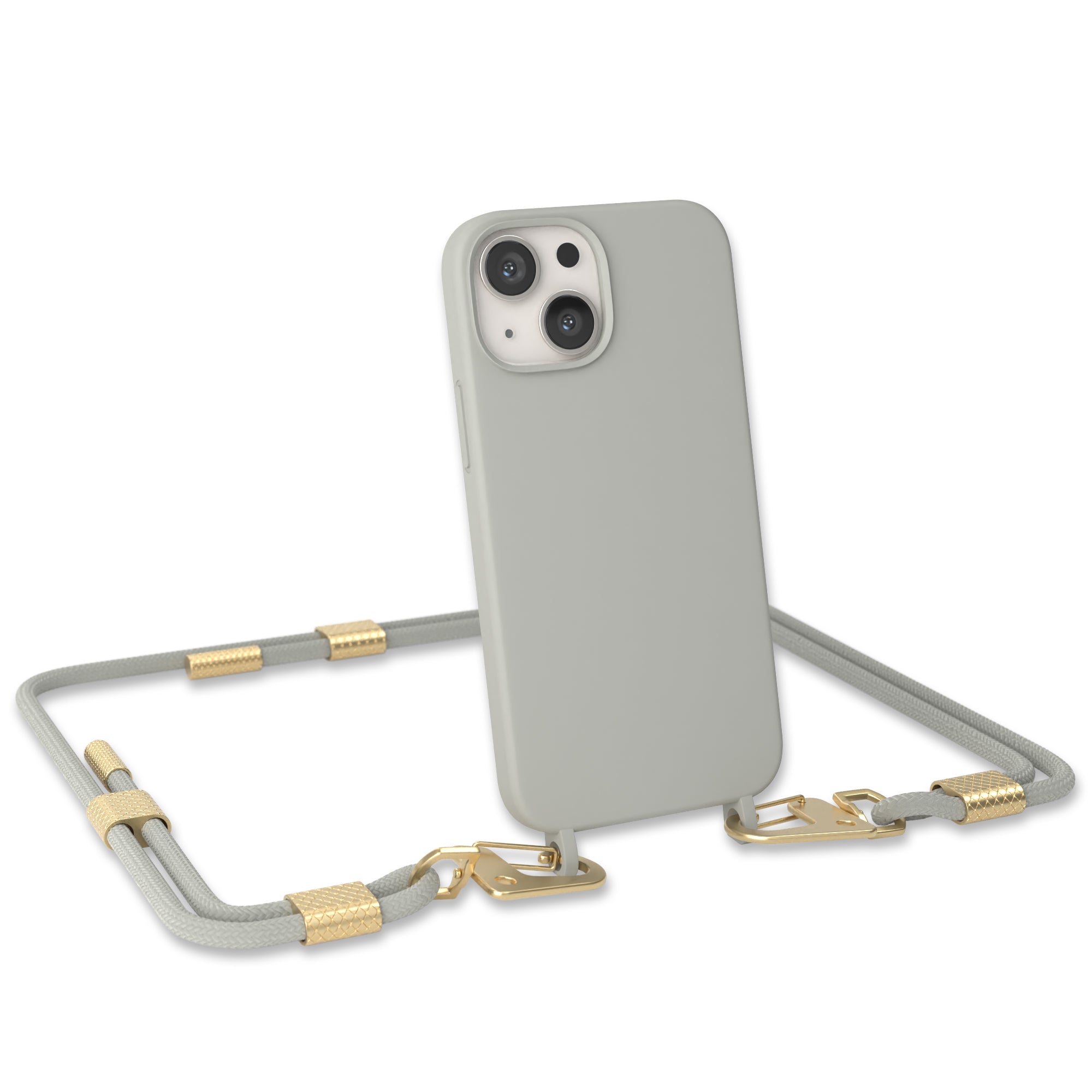 iPhone 13 Mini Silikonhülle + Kordel mit Karabinern