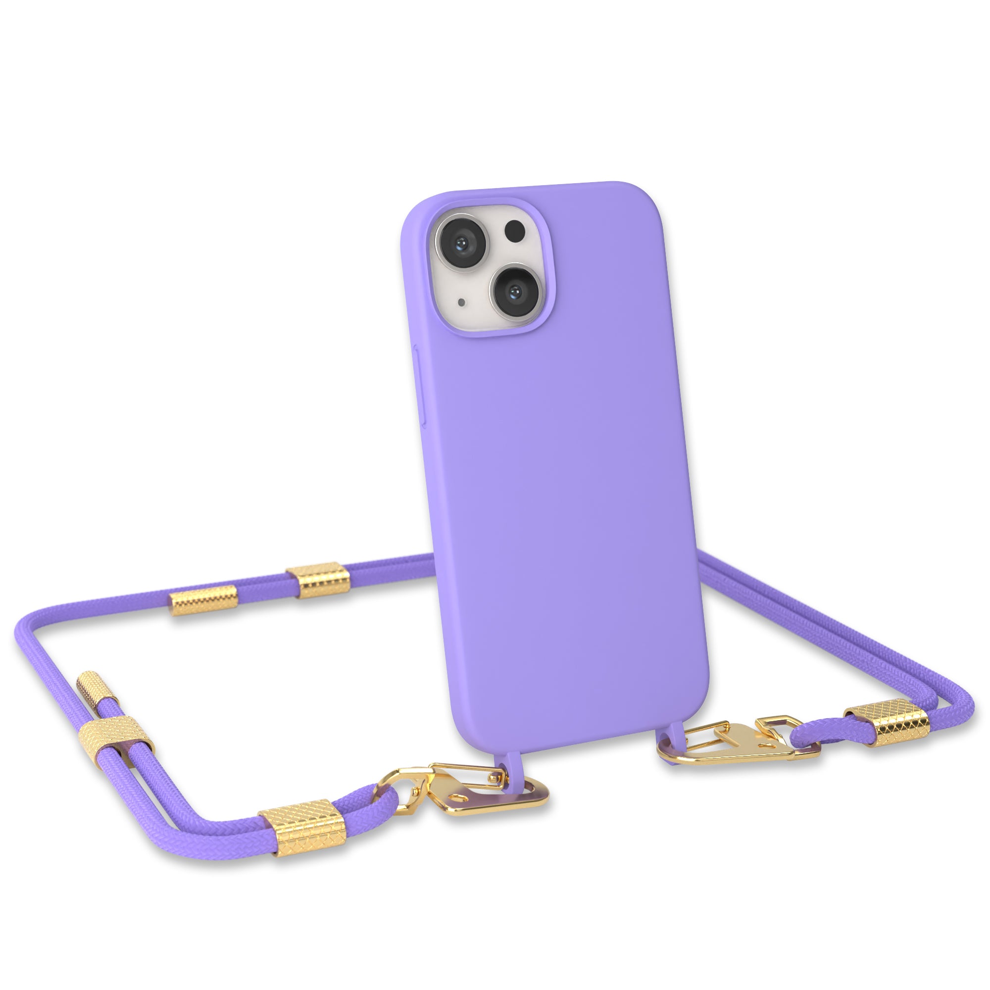 iPhone 13 Mini Silikonhülle + Kordel mit Karabinern