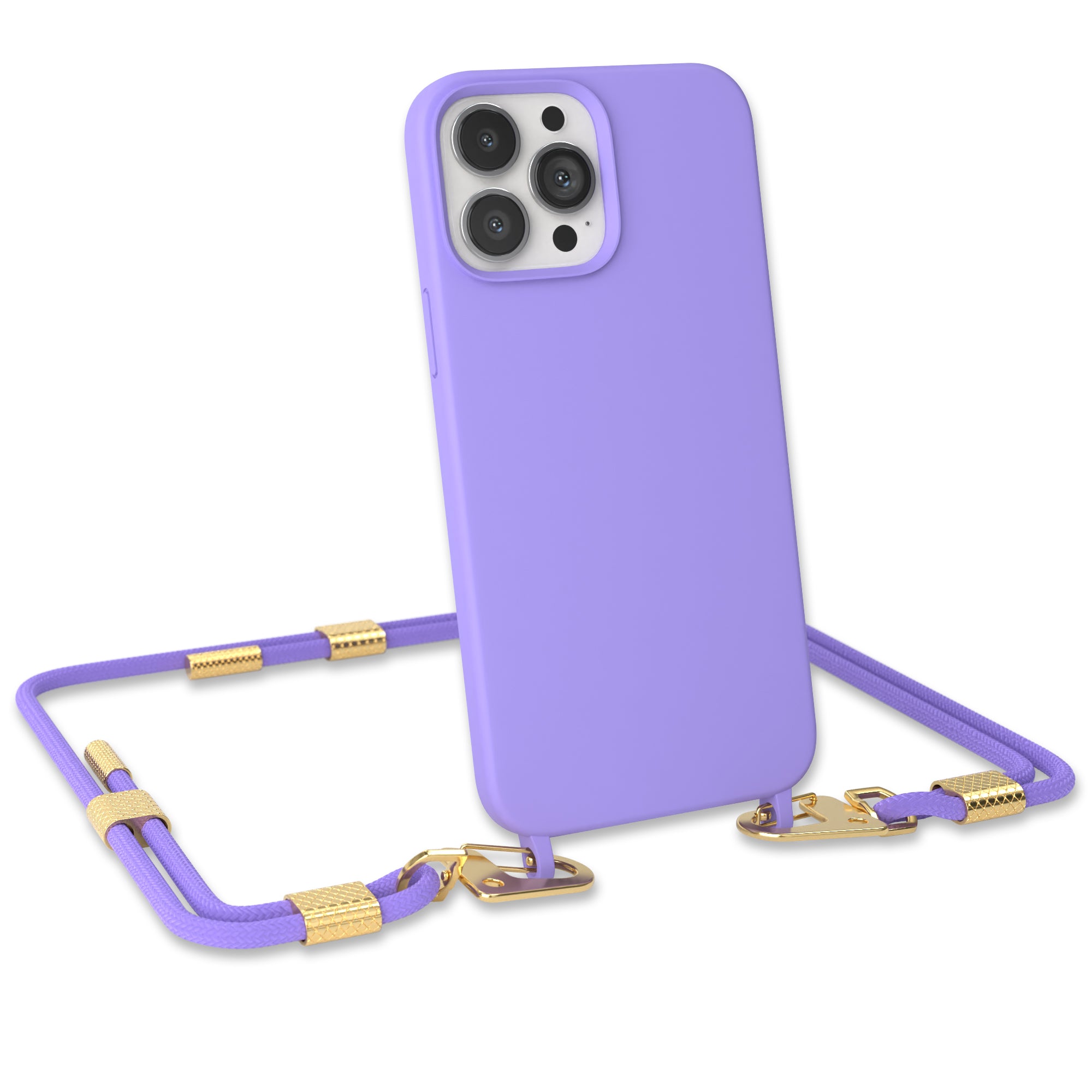 iPhone 13 Pro Max Silikonhülle + Kordel mit Karabinern