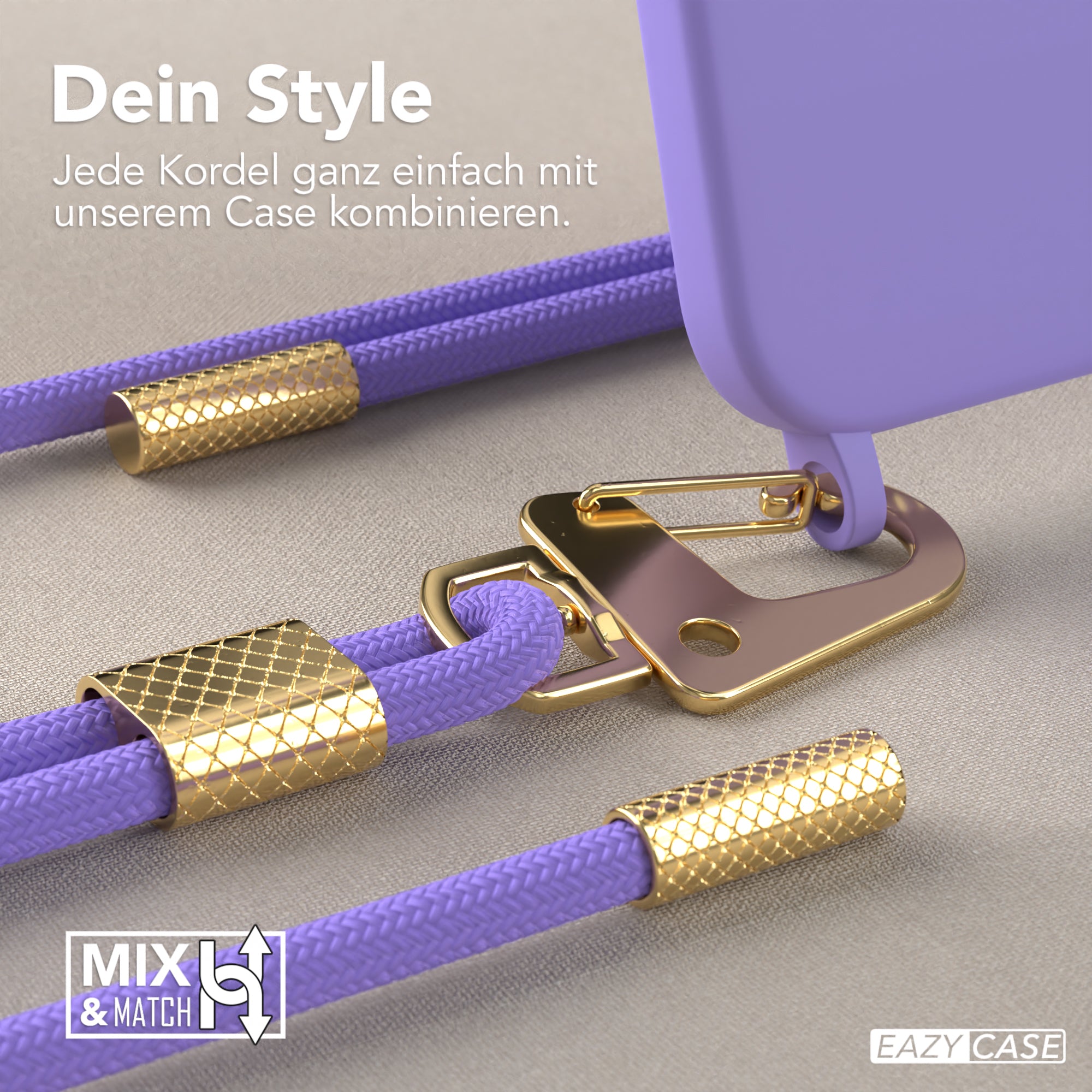 iPhone 13 Pro Max Silikonhülle + Kordel mit Karabinern