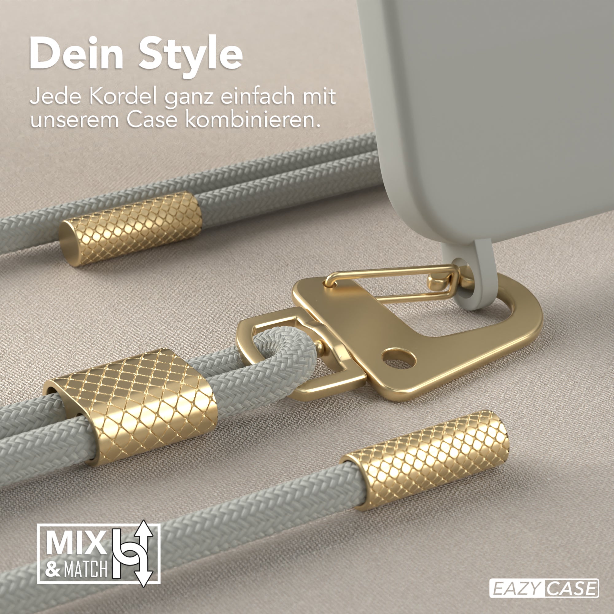 iPhone 13 Pro Silikonhülle + Kordel mit Karabinern