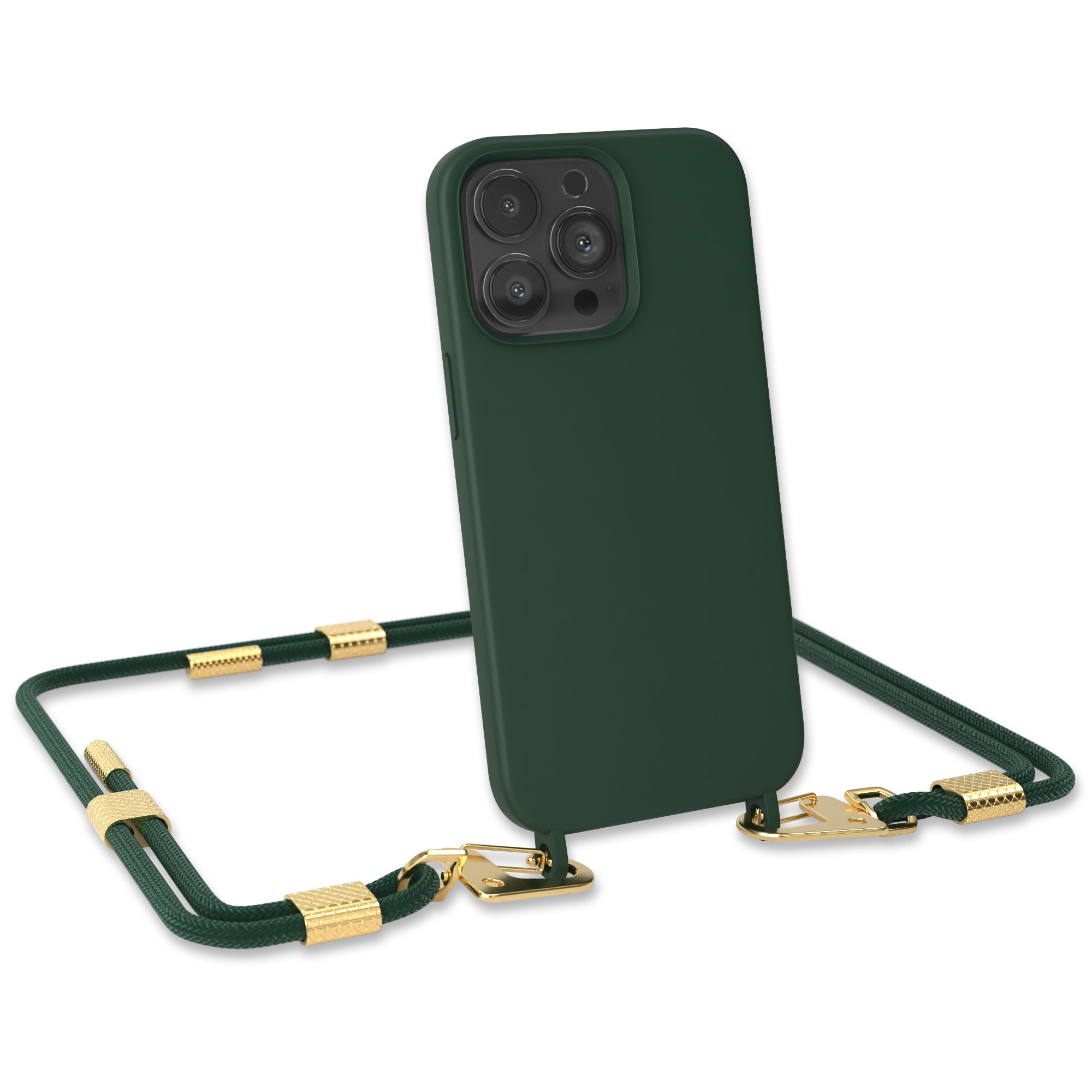 iPhone 13 Pro Silikonhülle + Kordel mit Karabinern