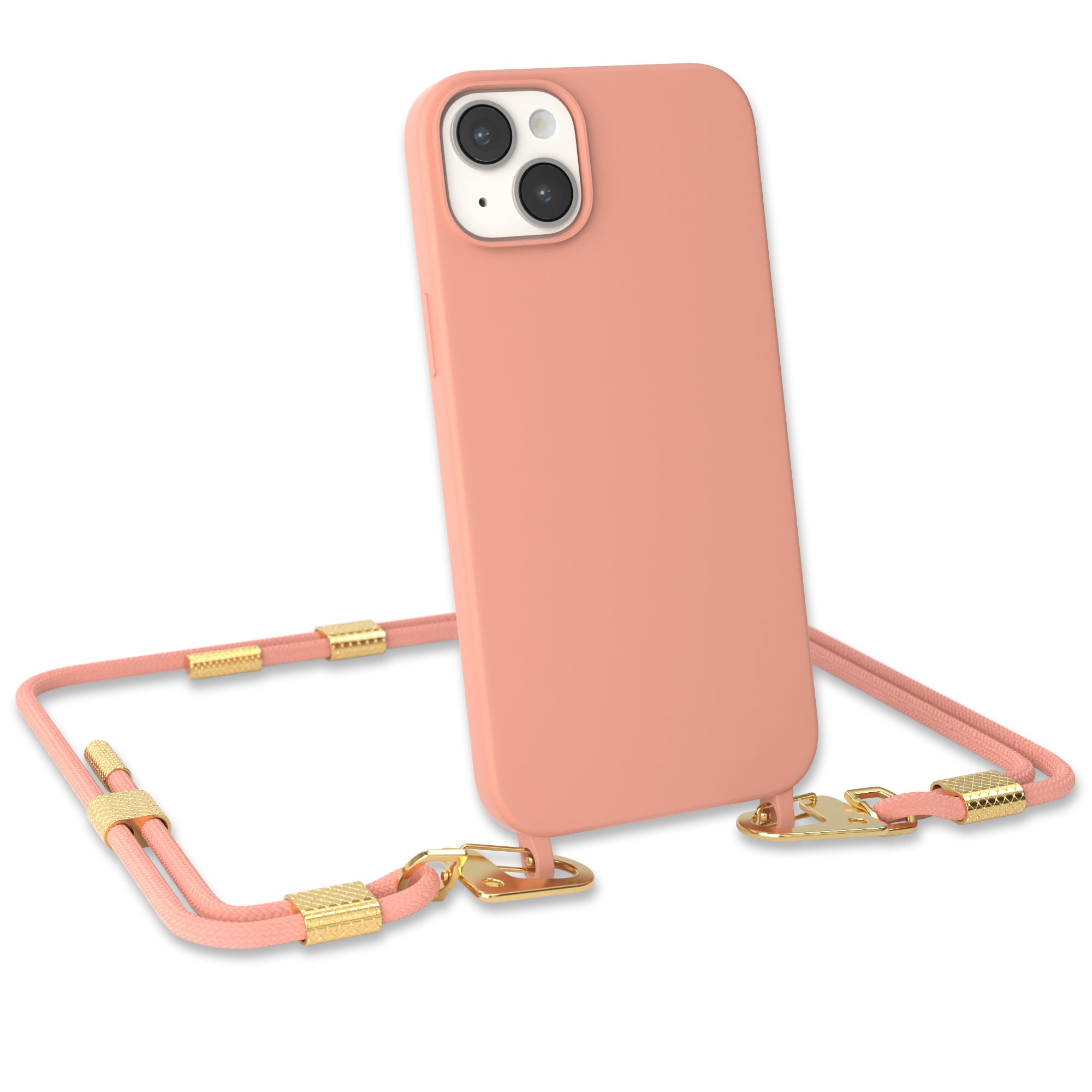 iPhone 14 Plus Silikonhülle + Kordel mit Karabinern