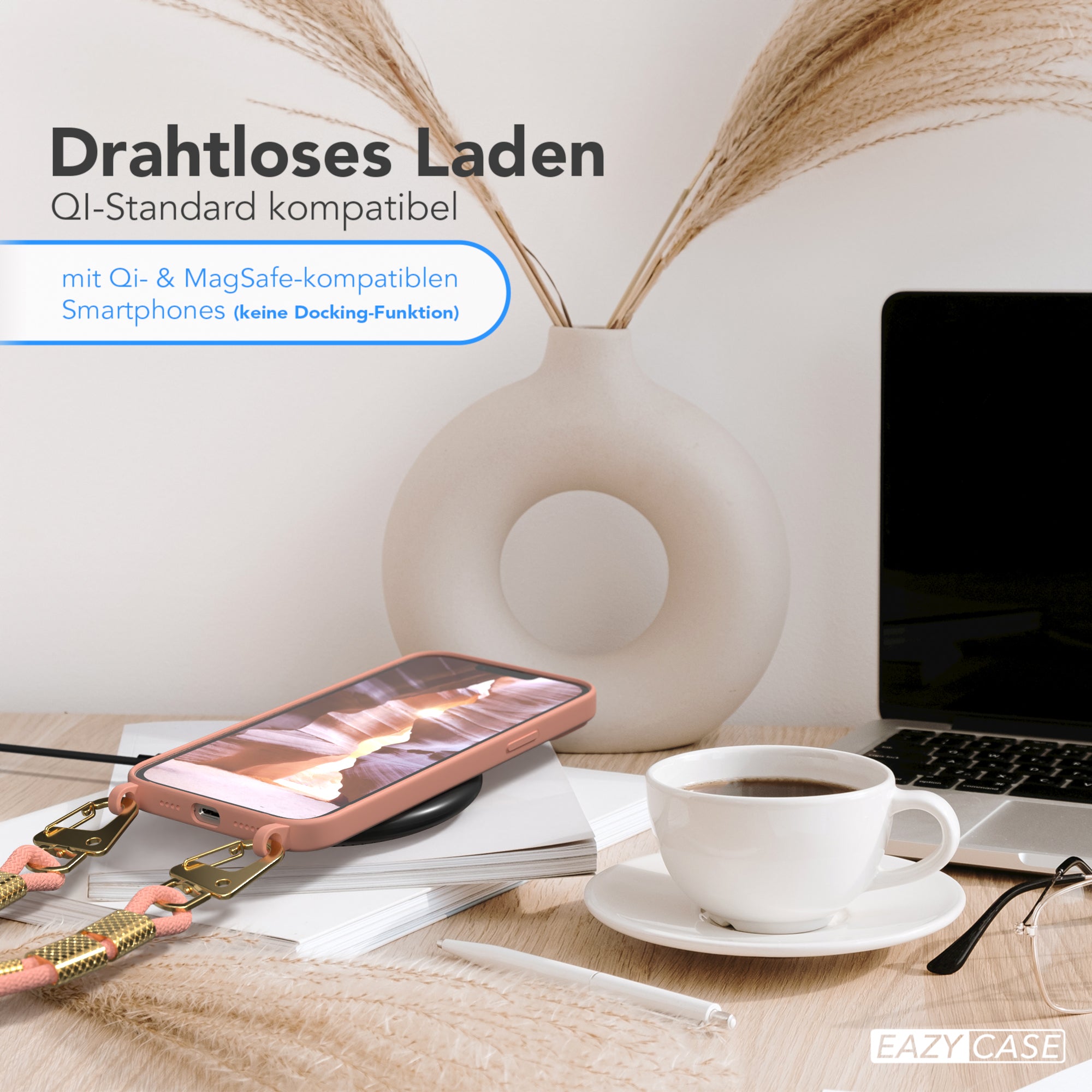 iPhone 14 Plus Silikonhülle + Kordel mit Karabinern