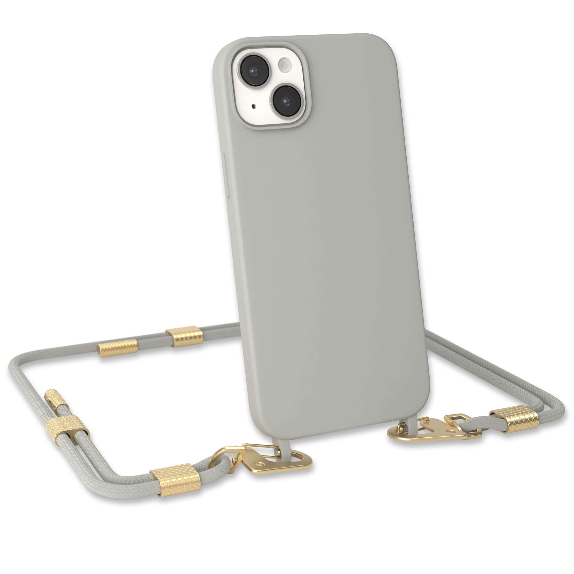 iPhone 14 Plus Silikonhülle + Kordel mit Karabinern