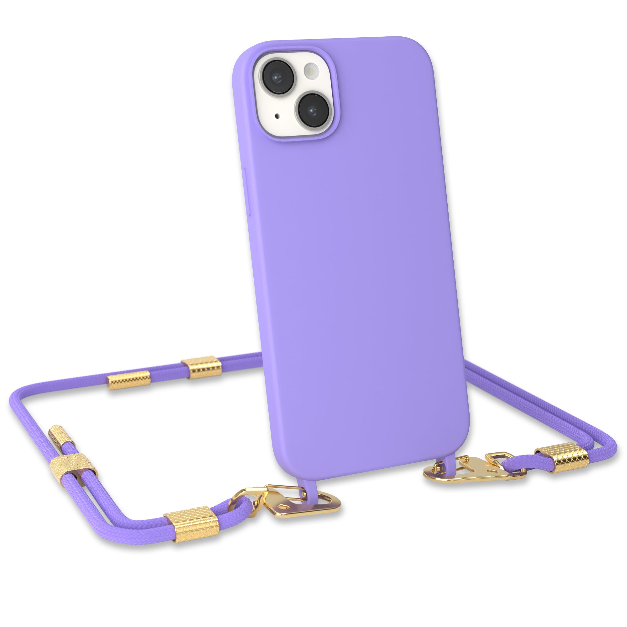 iPhone 14 Plus Silikonhülle + Kordel mit Karabinern