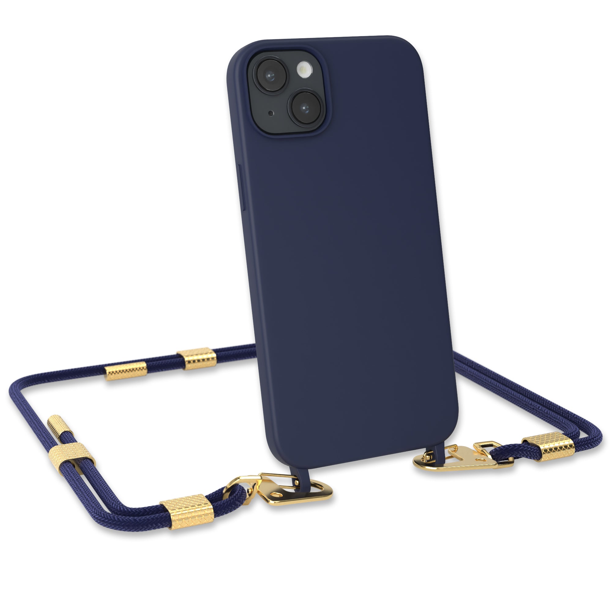iPhone 14 Plus Silikonhülle + Kordel mit Karabinern