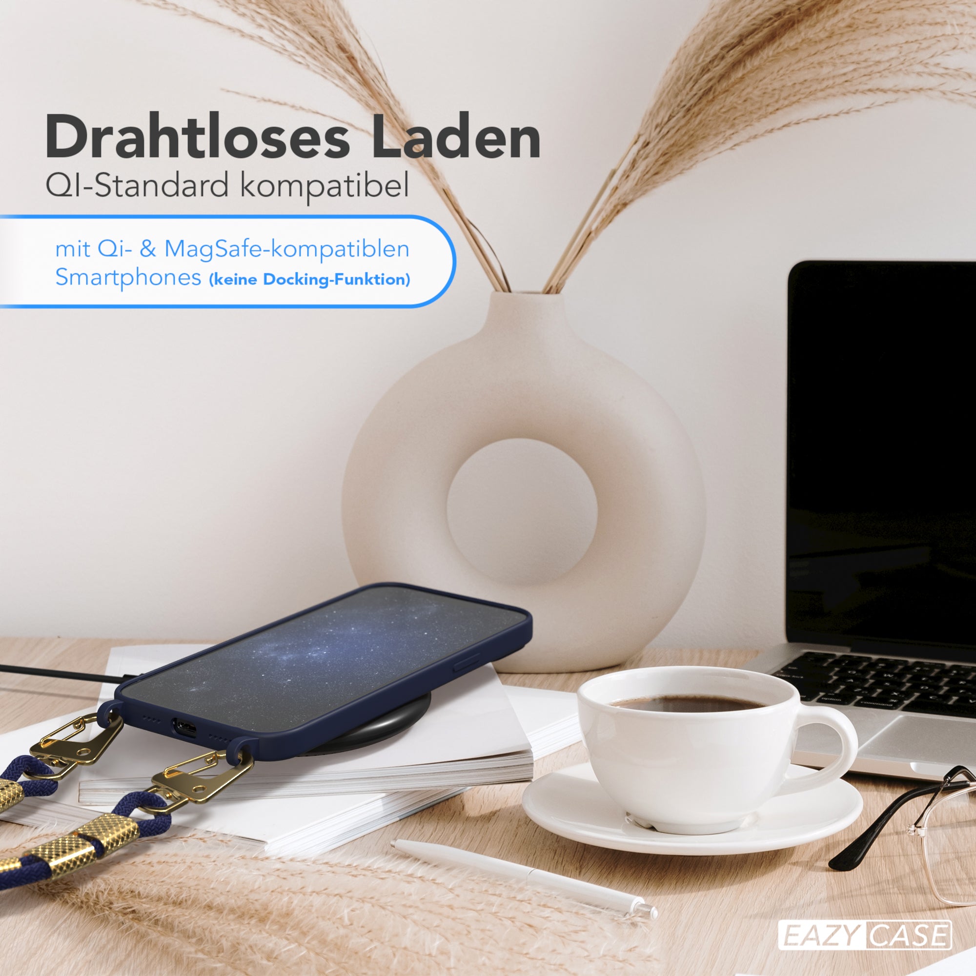 iPhone 14 Plus Silikonhülle + Kordel mit Karabinern