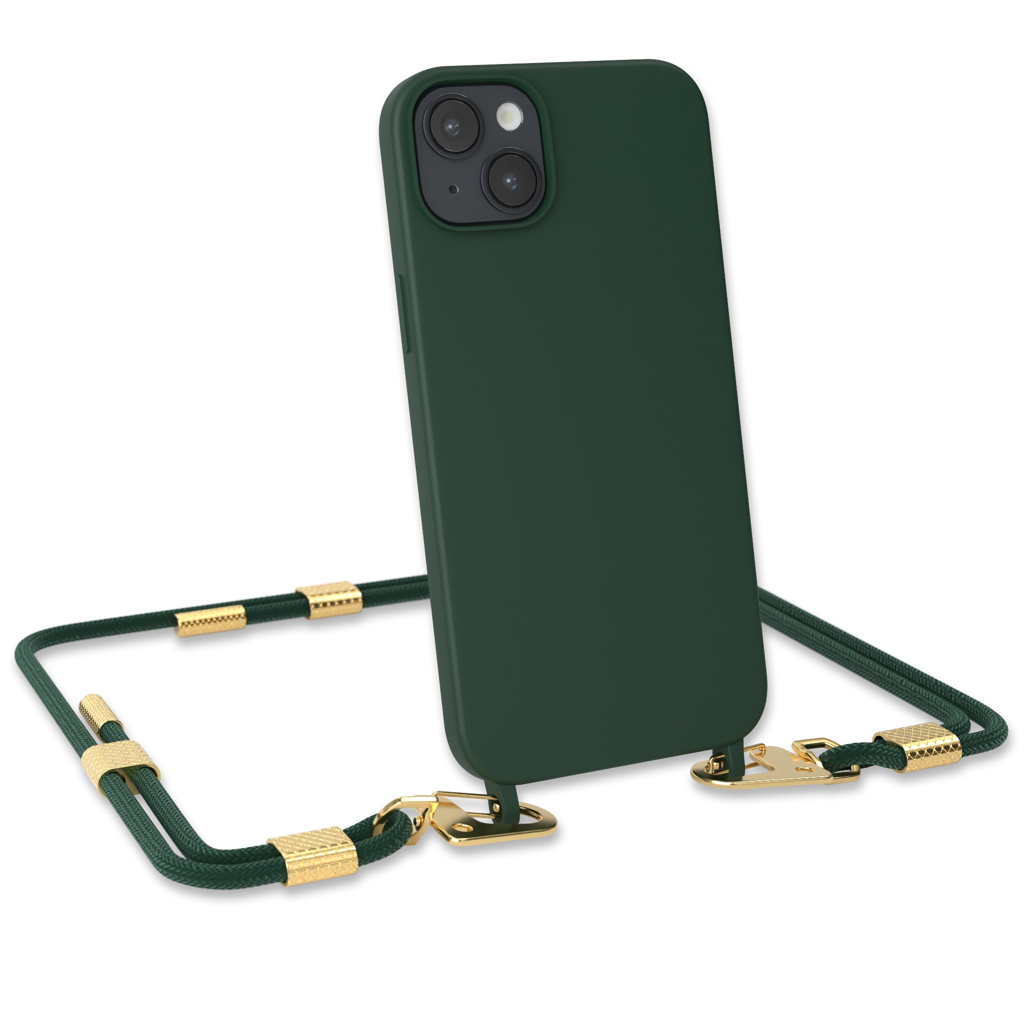 iPhone 14 Plus Silikonhülle + Kordel mit Karabinern