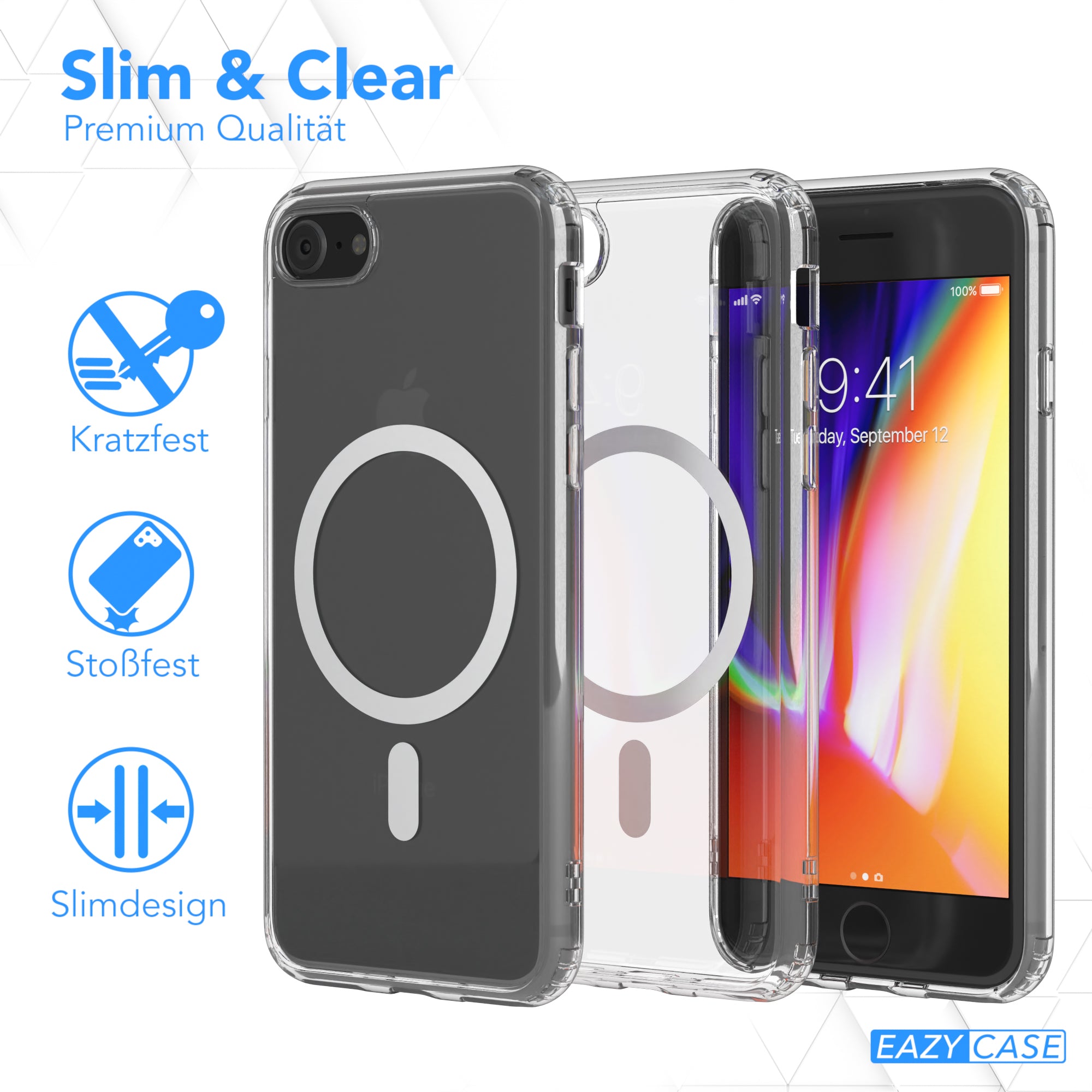 iPhone SE 2022 / 2020 / 8 / 7 transparente Hülle mit MagSafe