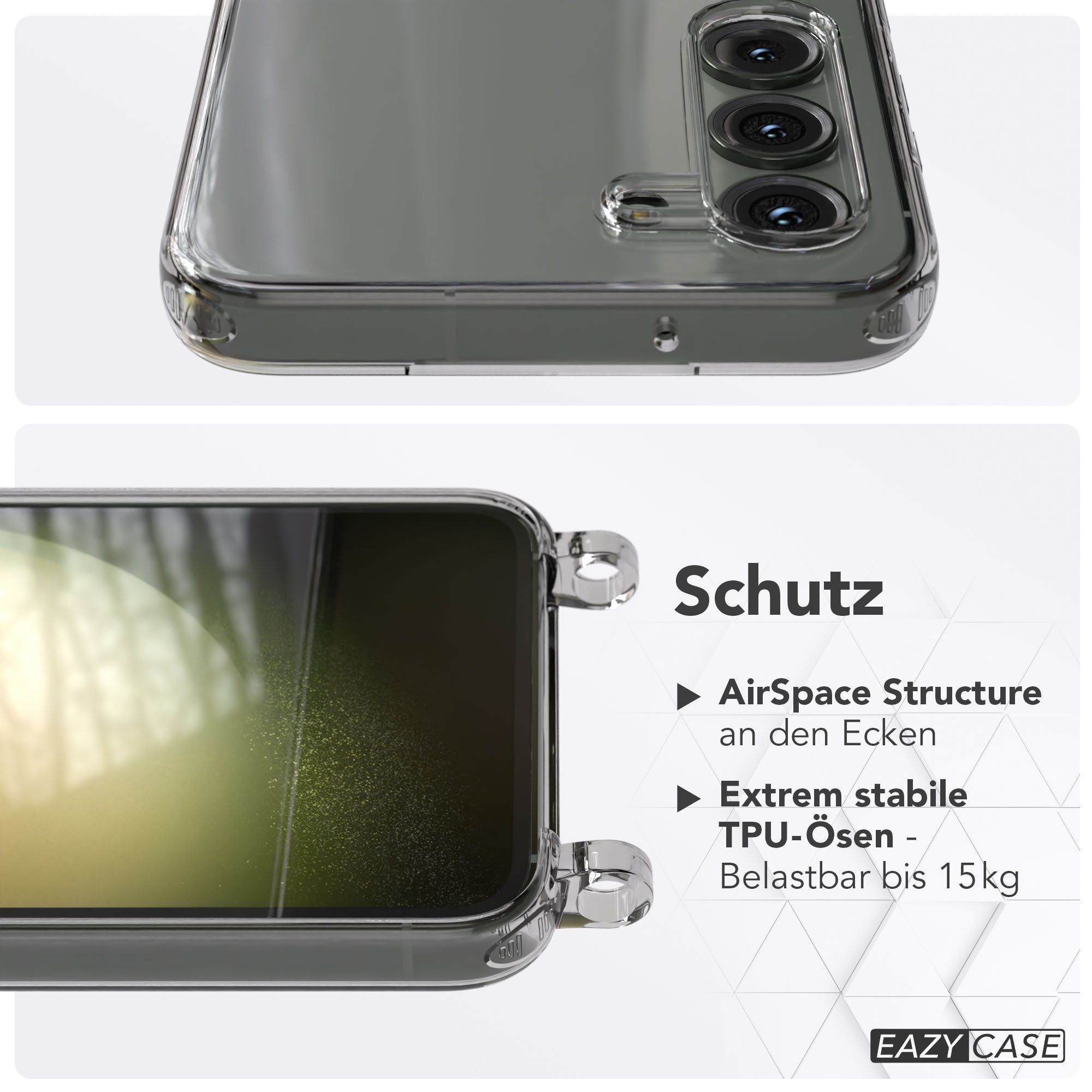 Samsung Galaxy S23 Hülle mit Befestigungsösen für Handyketten transparent