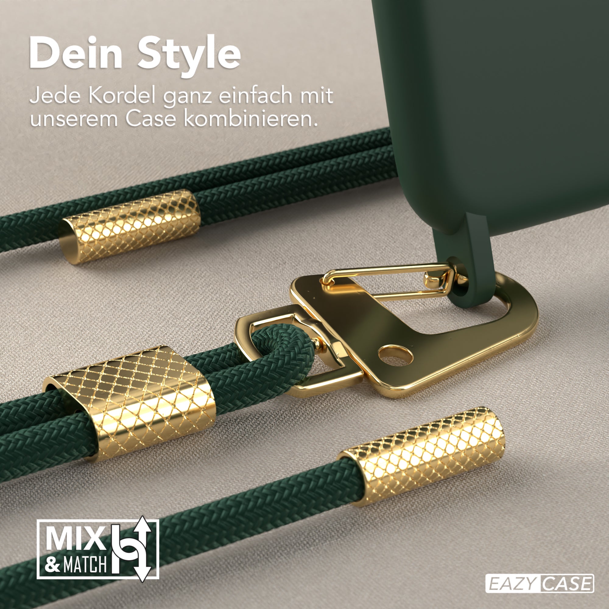 iPhone 11 Silikonhülle + Kordel mit Karabinern