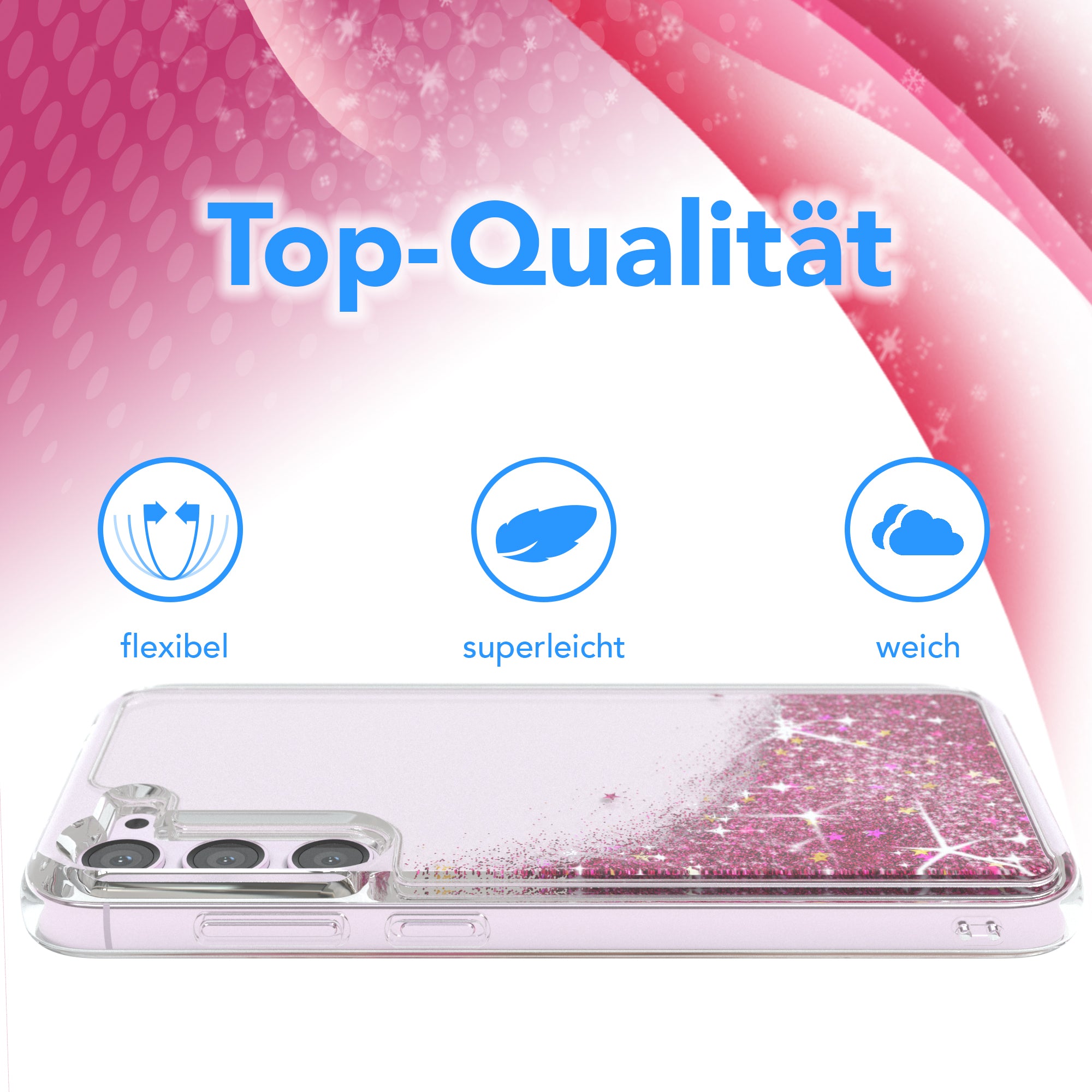 Galaxy S23 Plus Glitzerhülle