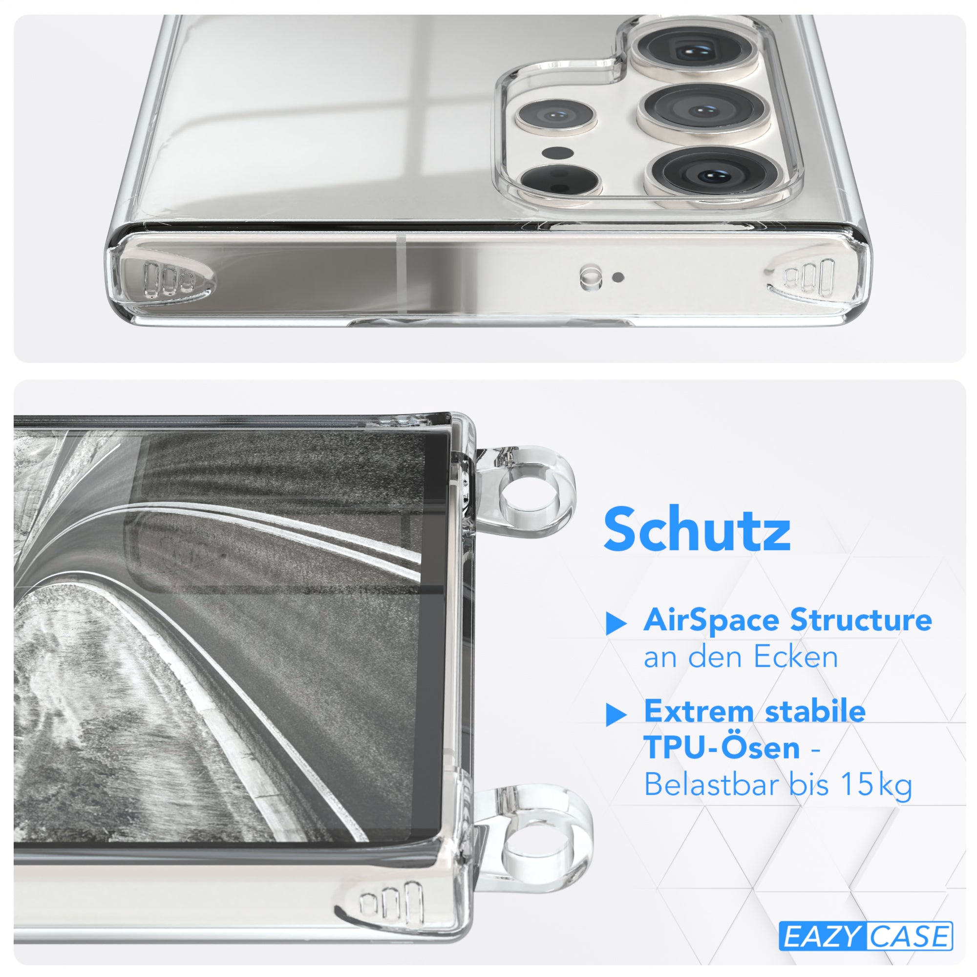 Galaxy S23 Ultra transparente Hülle + Kordel