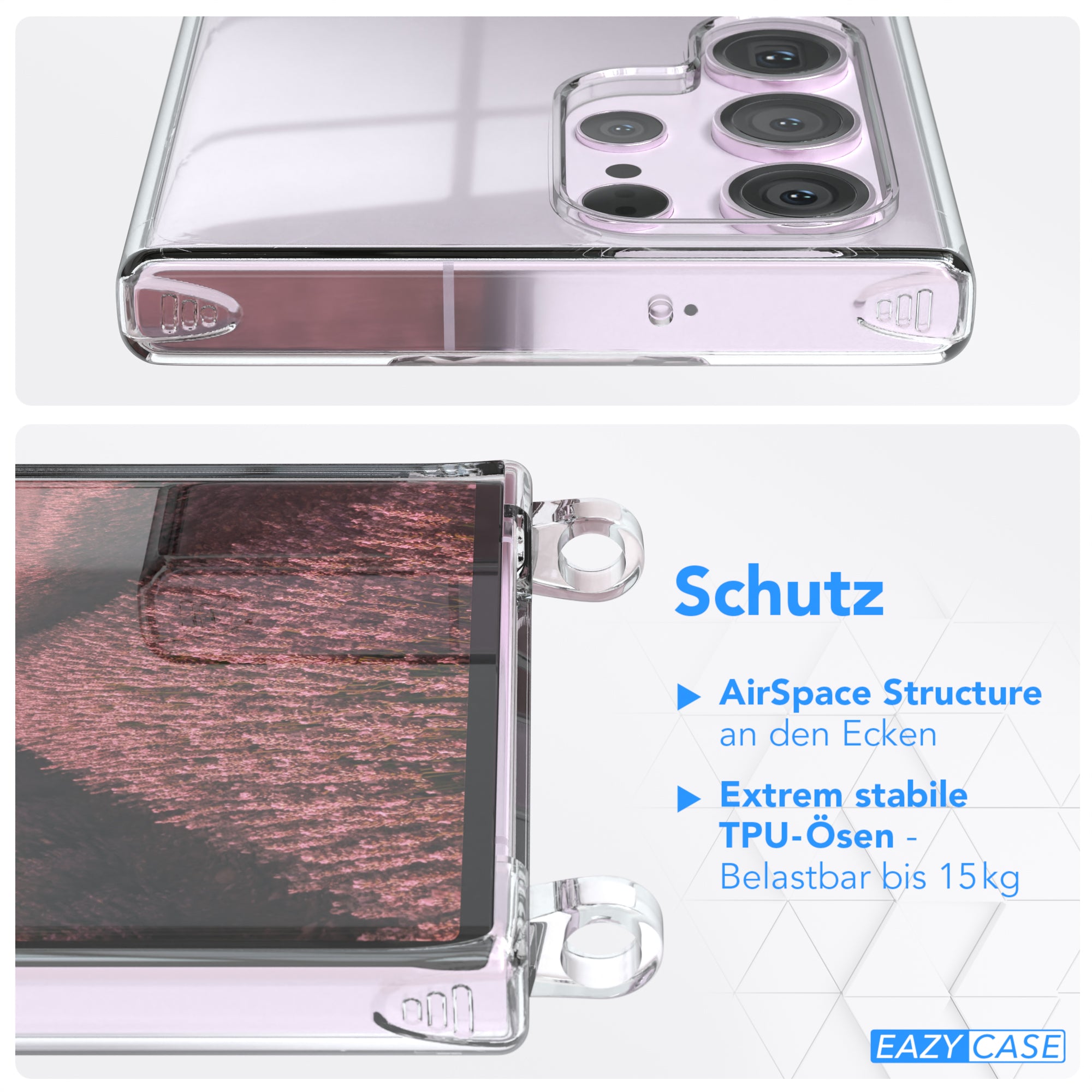 Galaxy S23 Ultra transparente Hülle + Kordel