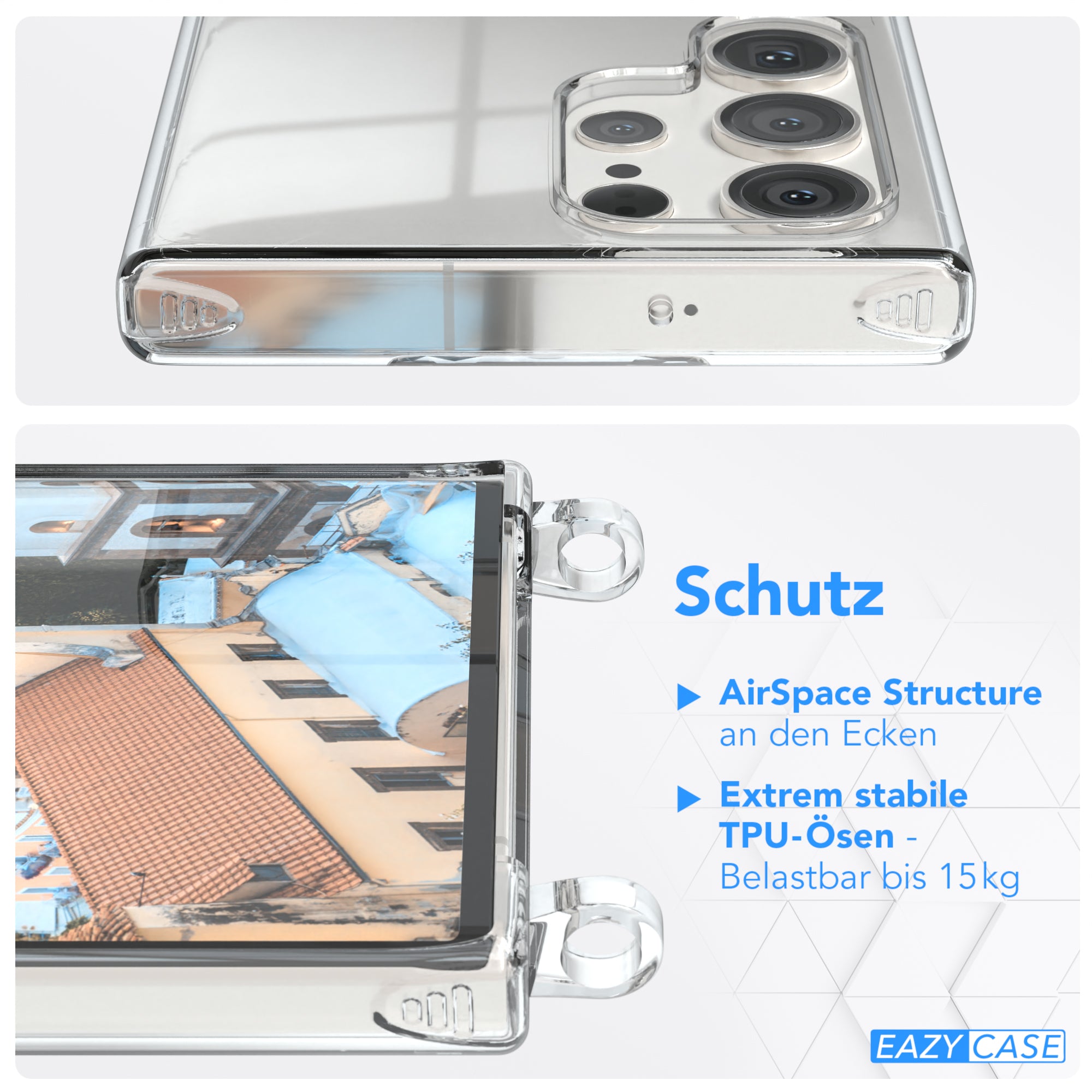 Galaxy S23 Ultra transparente Hülle + Kordel