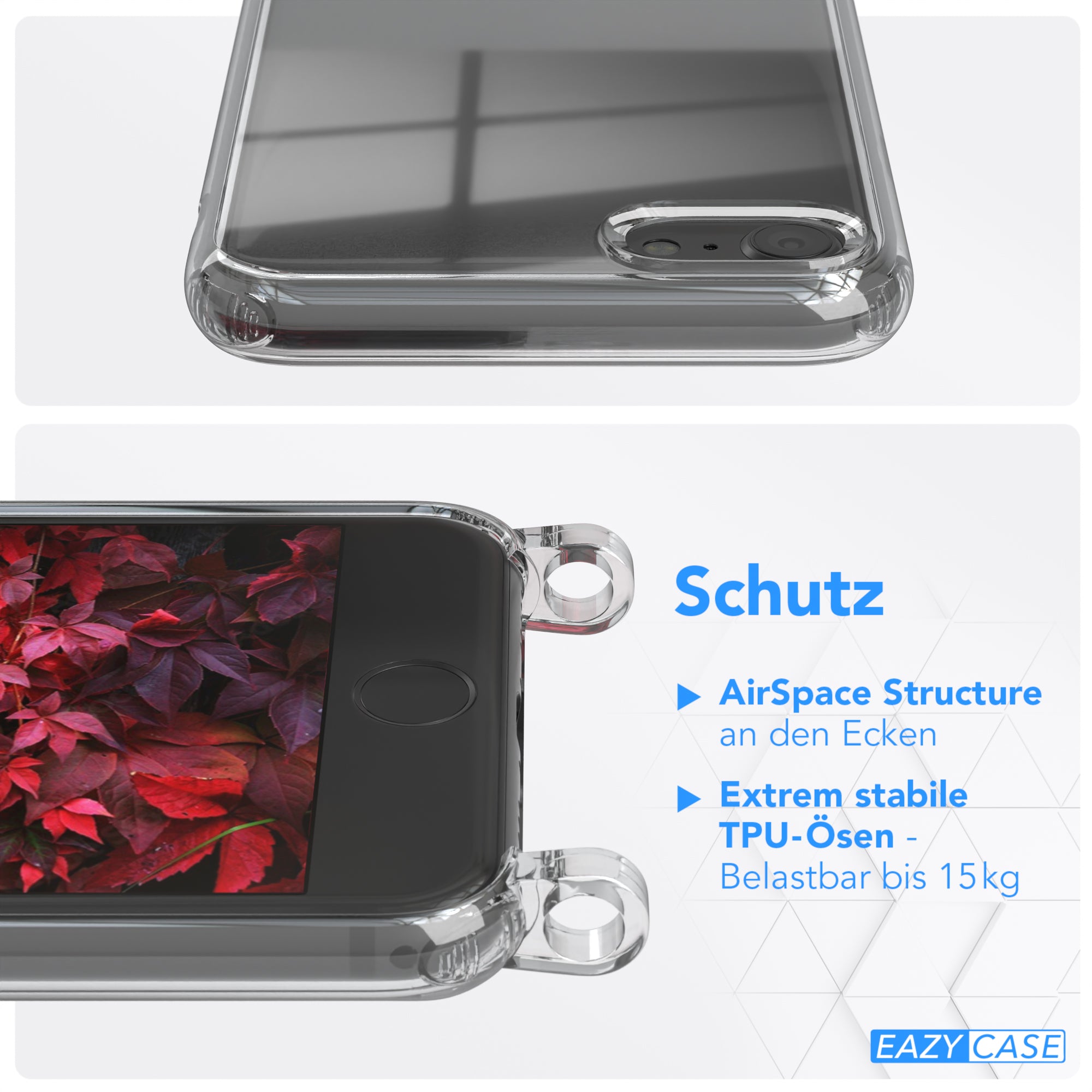 iPhone SE 2022 / 2020 / 8 / 7 Hülle + Uni Kordel