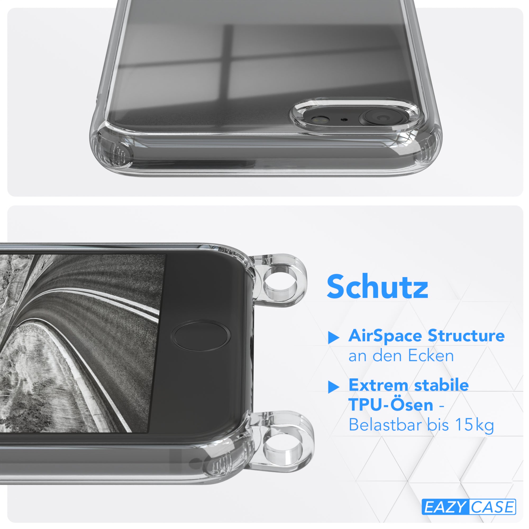 iPhone SE 2022 / 2020 / 8 / 7 Hülle + Uni Kordel