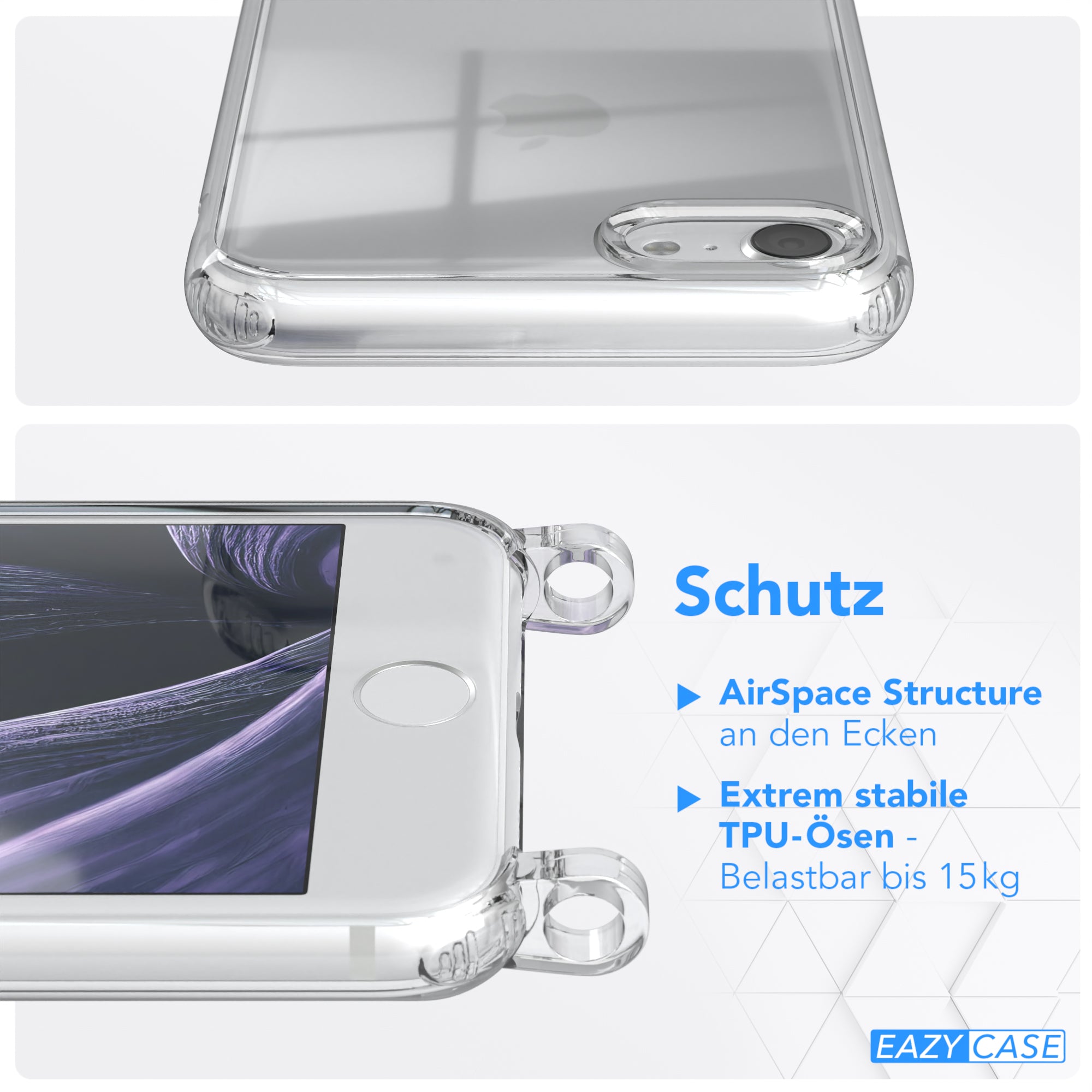 iPhone SE 2022 / 2020 / 8 / 7 Hülle + Uni Kordel