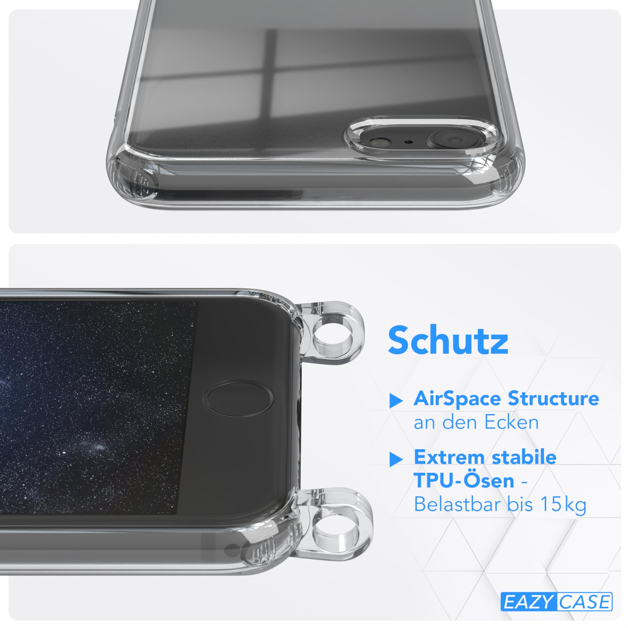 iPhone SE 2022 / 2020 / 8 / 7 Hülle + Uni Kordel