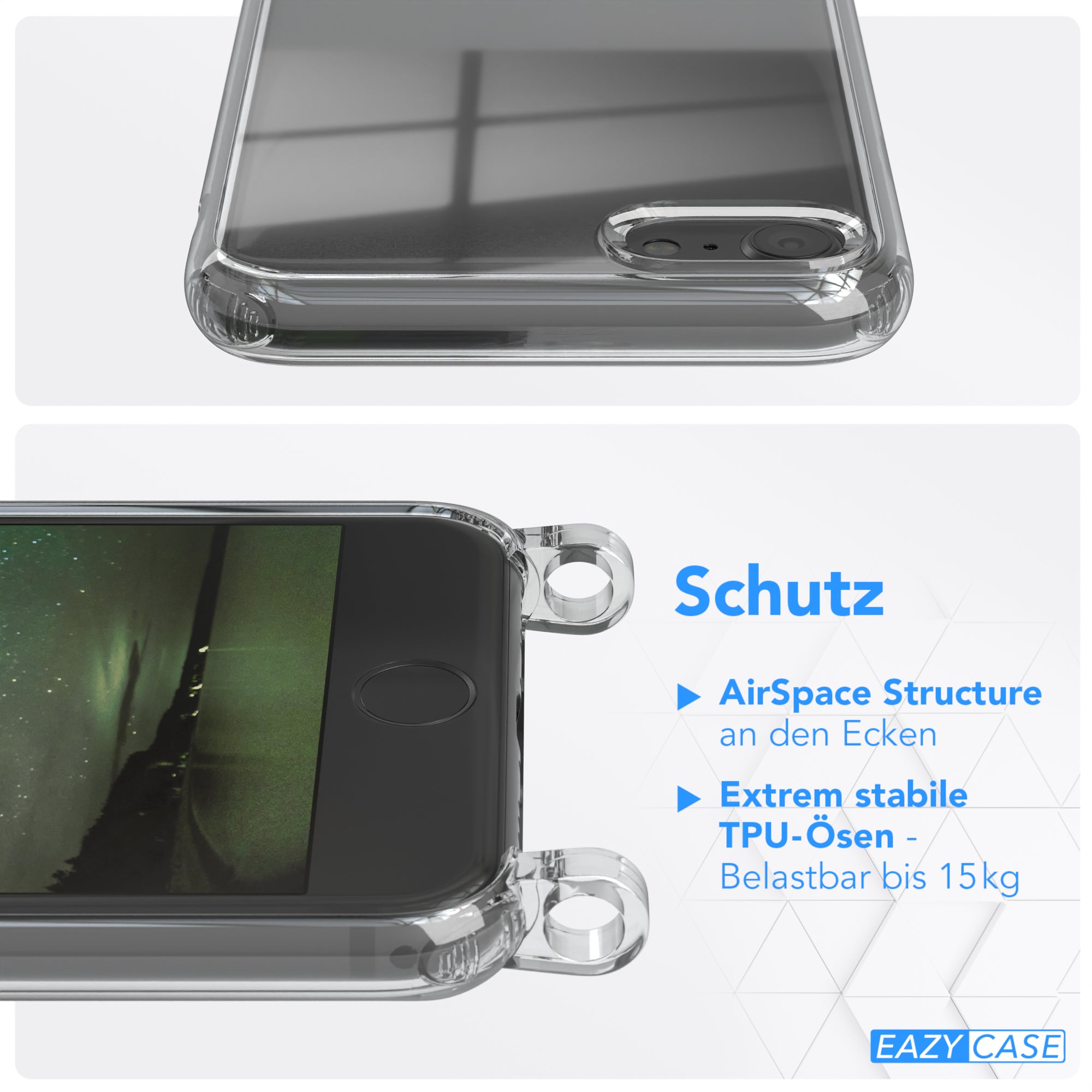 iPhone SE 2022 / 2020 / 8 / 7 Hülle + Uni Kordel
