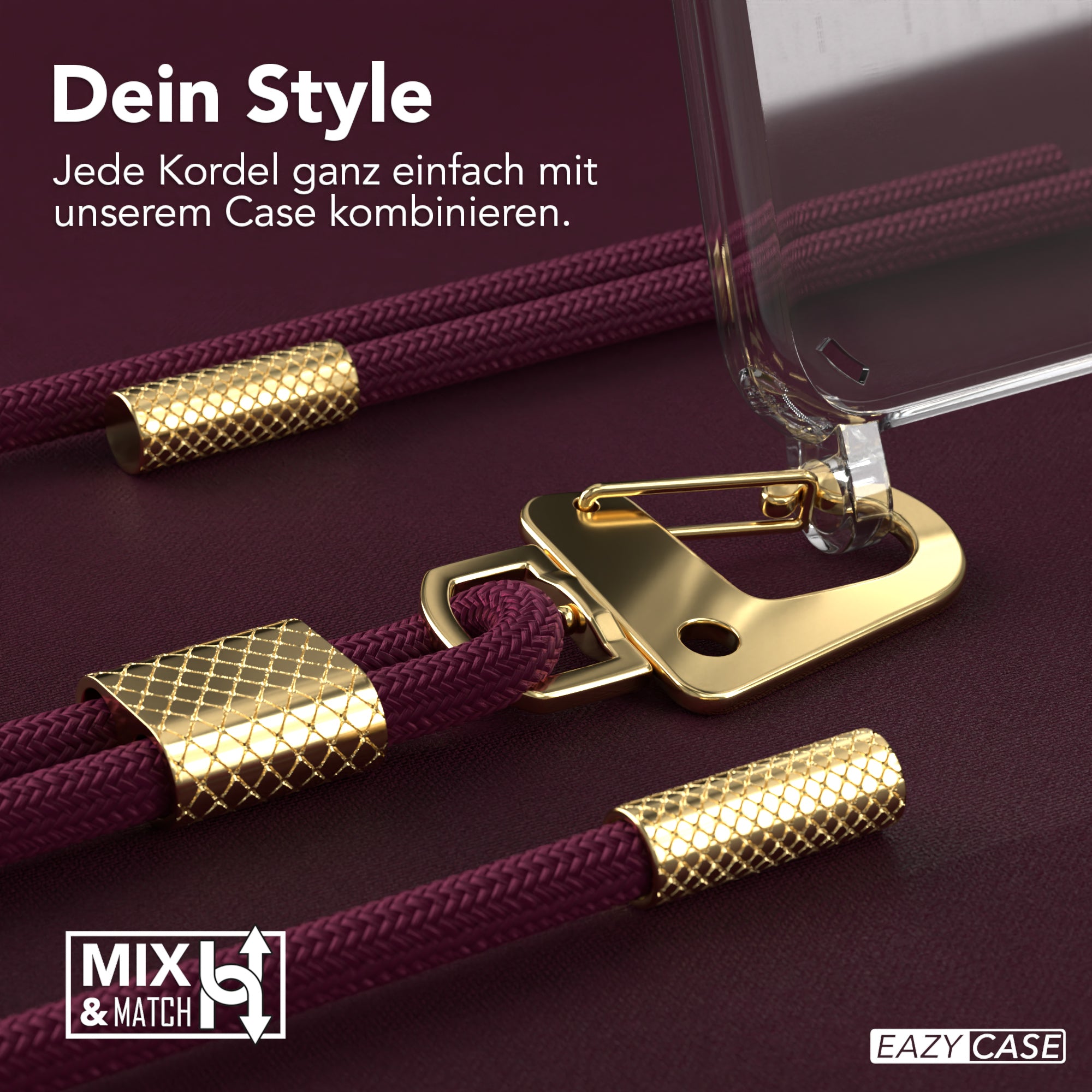 iPhone SE 2022 / 2020 / 8 / 7 Hülle + Kordel mit Karabinern