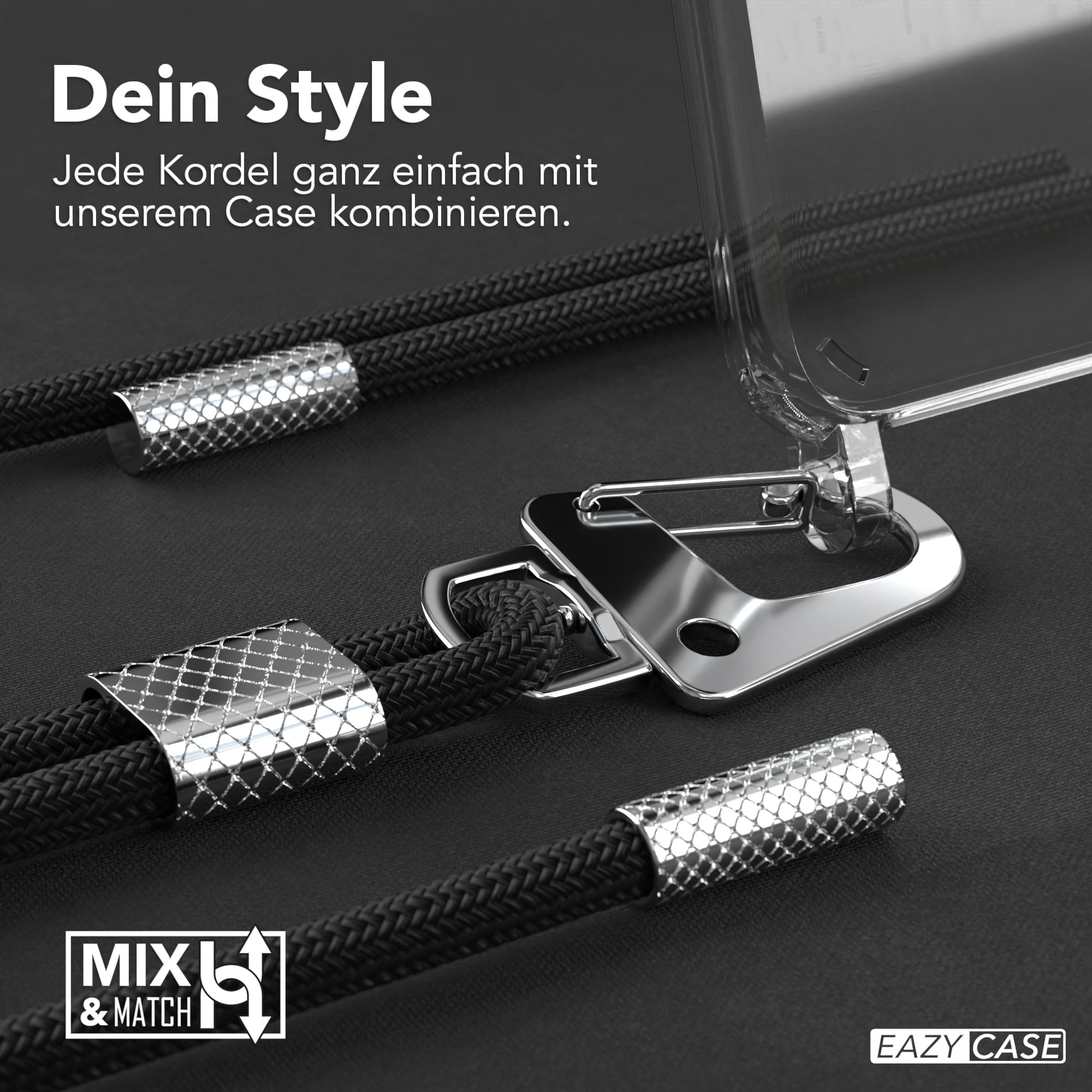 iPhone SE 2022 / 2020 / 8 / 7 Hülle + Kordel mit Karabinern