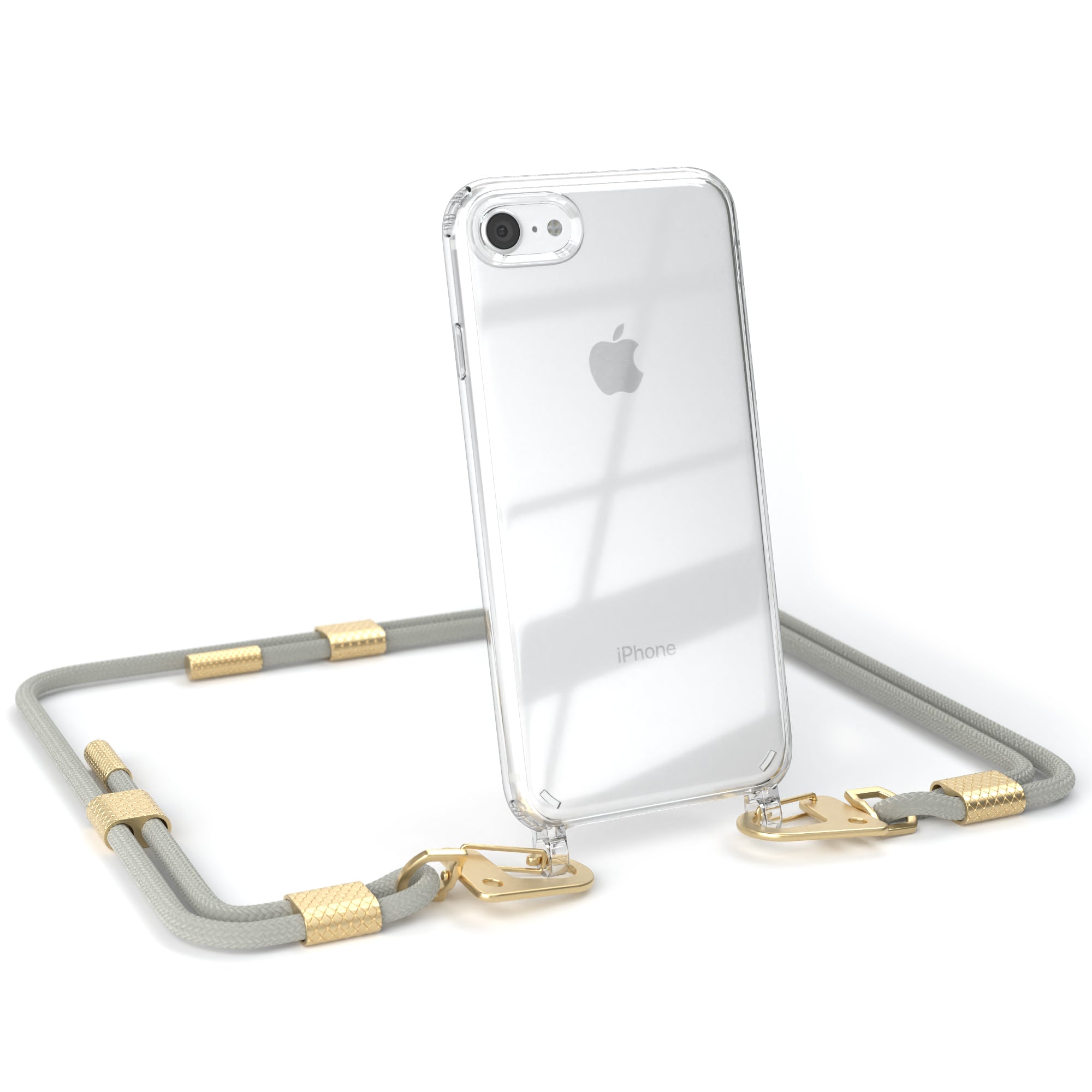 iPhone SE 2022 / 2020 / 8 / 7 Hülle + Kordel mit Karabinern