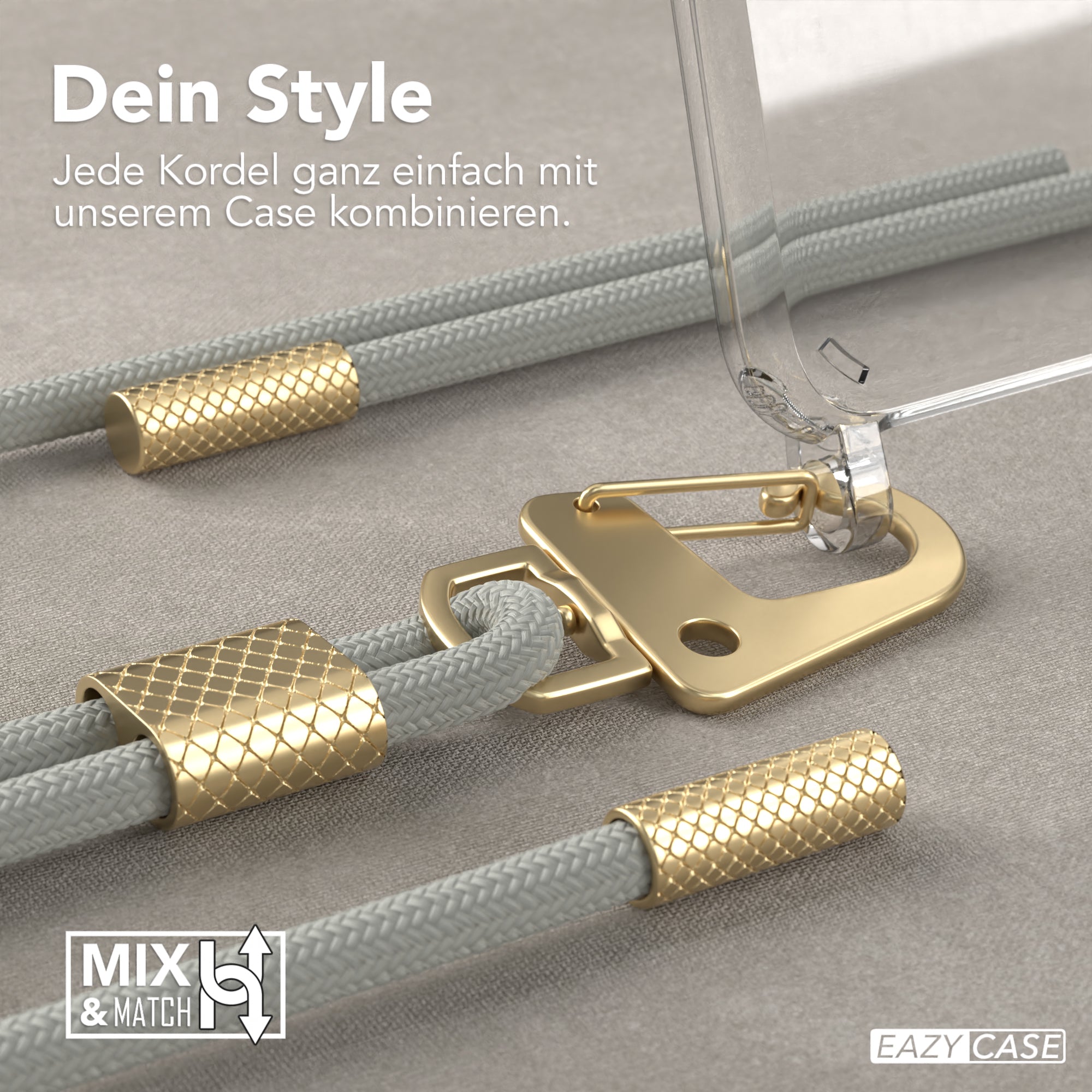 iPhone SE 2022 / 2020 / 8 / 7 Hülle + Kordel mit Karabinern