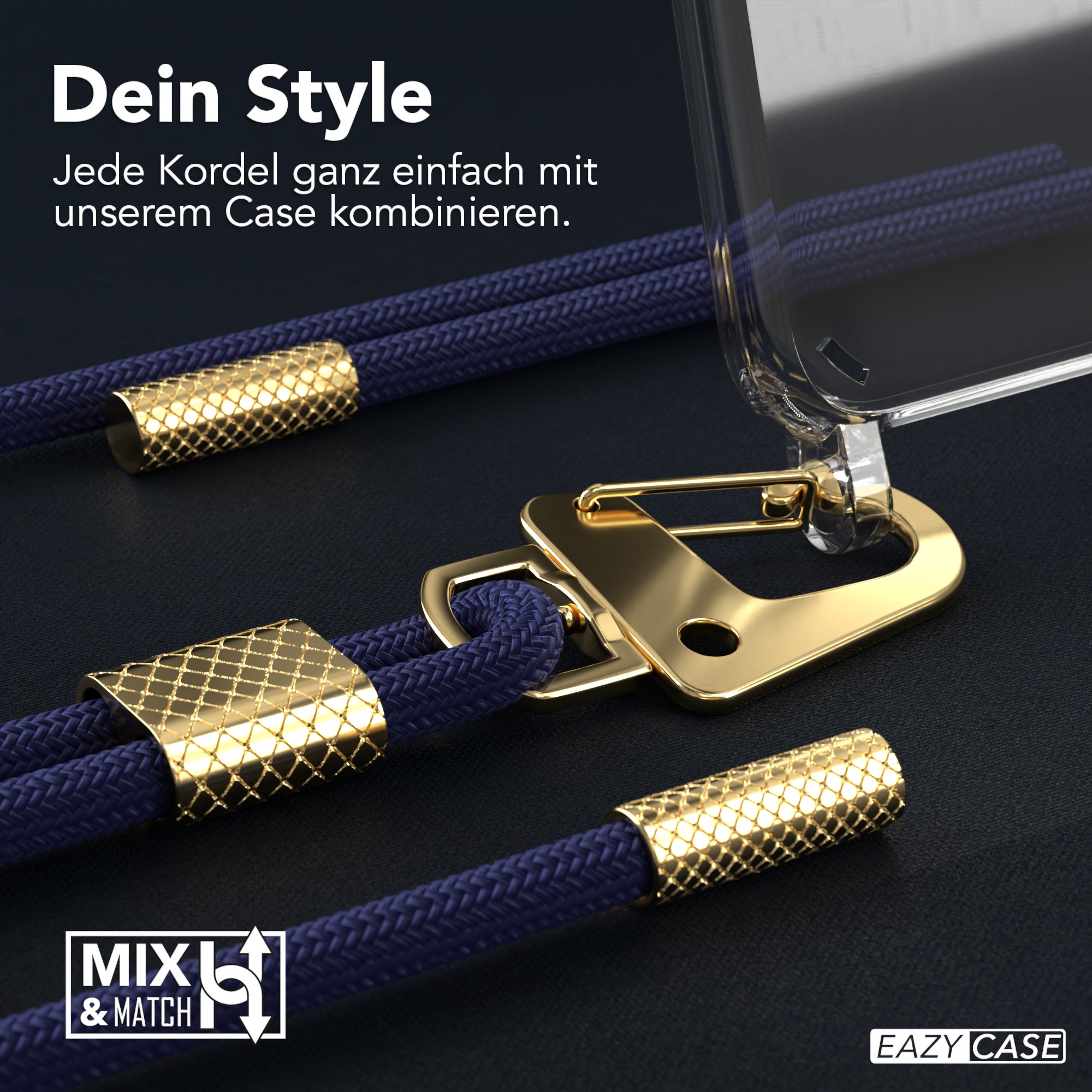 iPhone SE 2022 / 2020 / 8 / 7 Hülle + Kordel mit Karabinern