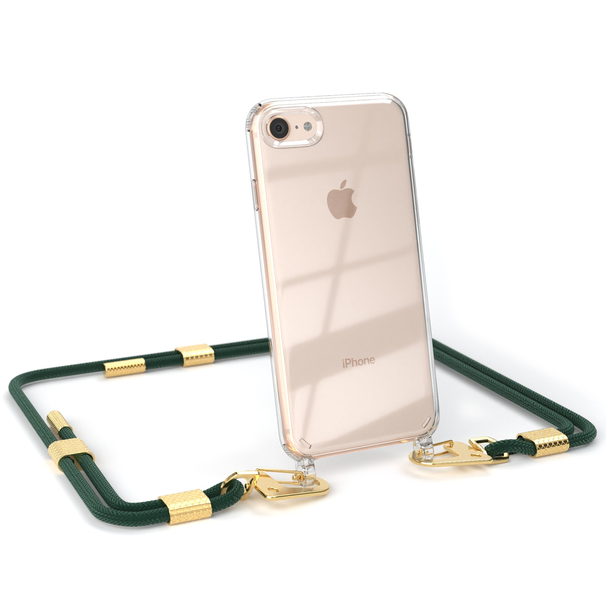 iPhone SE 2022 / 2020 / 8 / 7 Hülle + Kordel mit Karabinern