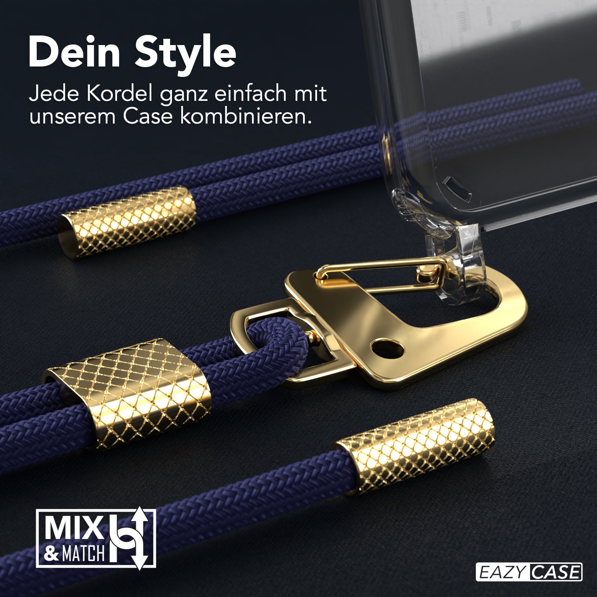 iPhone X / XS Hülle + Kordel mit Karabinern