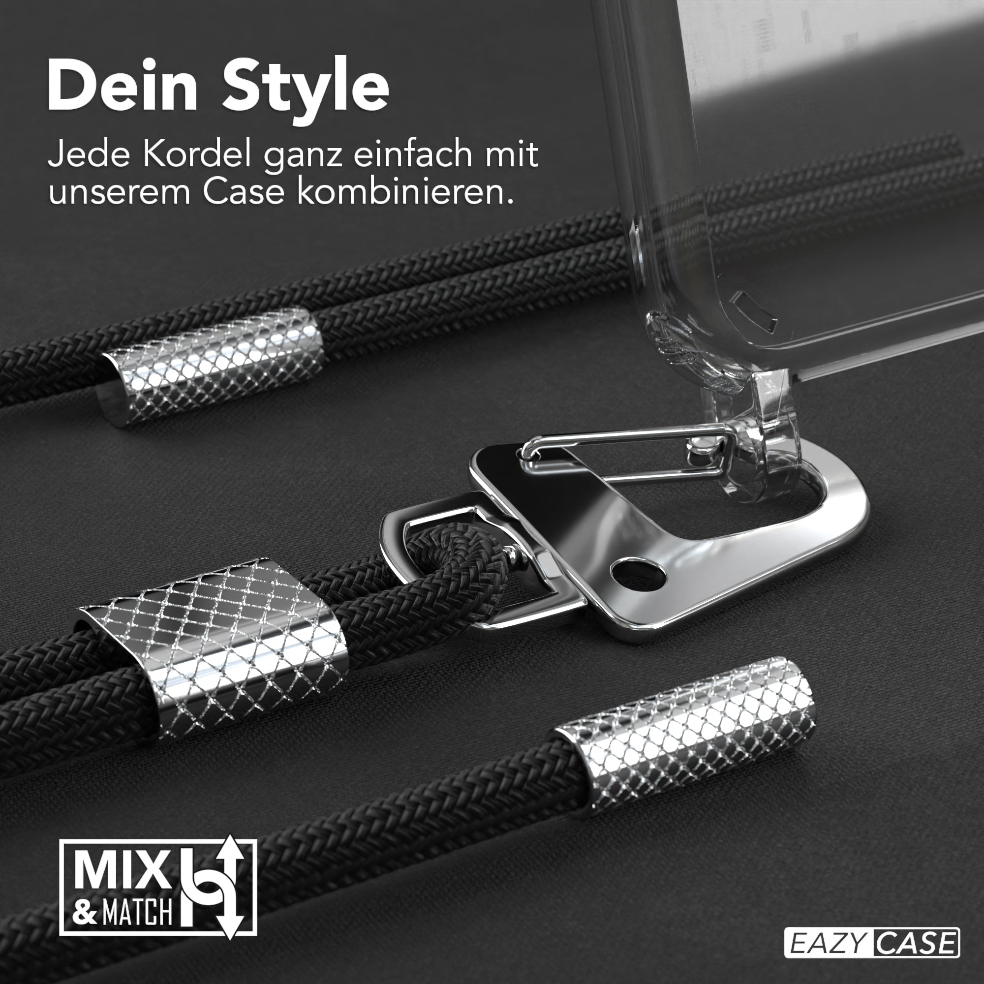 iPhone XS Max Hülle + Kordel mit Karabinern